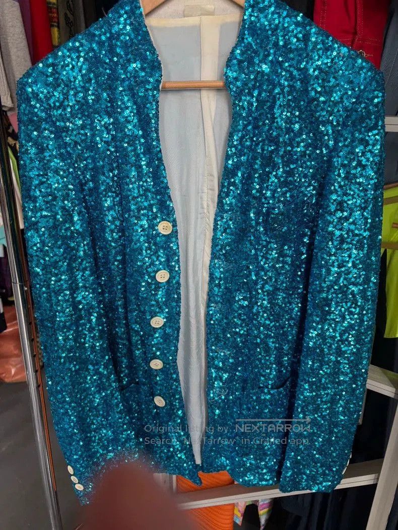 Comme des Garcons COMME DES GARCONS Blue Sequin Blazer. Size US S / EU 44-46 / 1 - 2 Thumbnail
