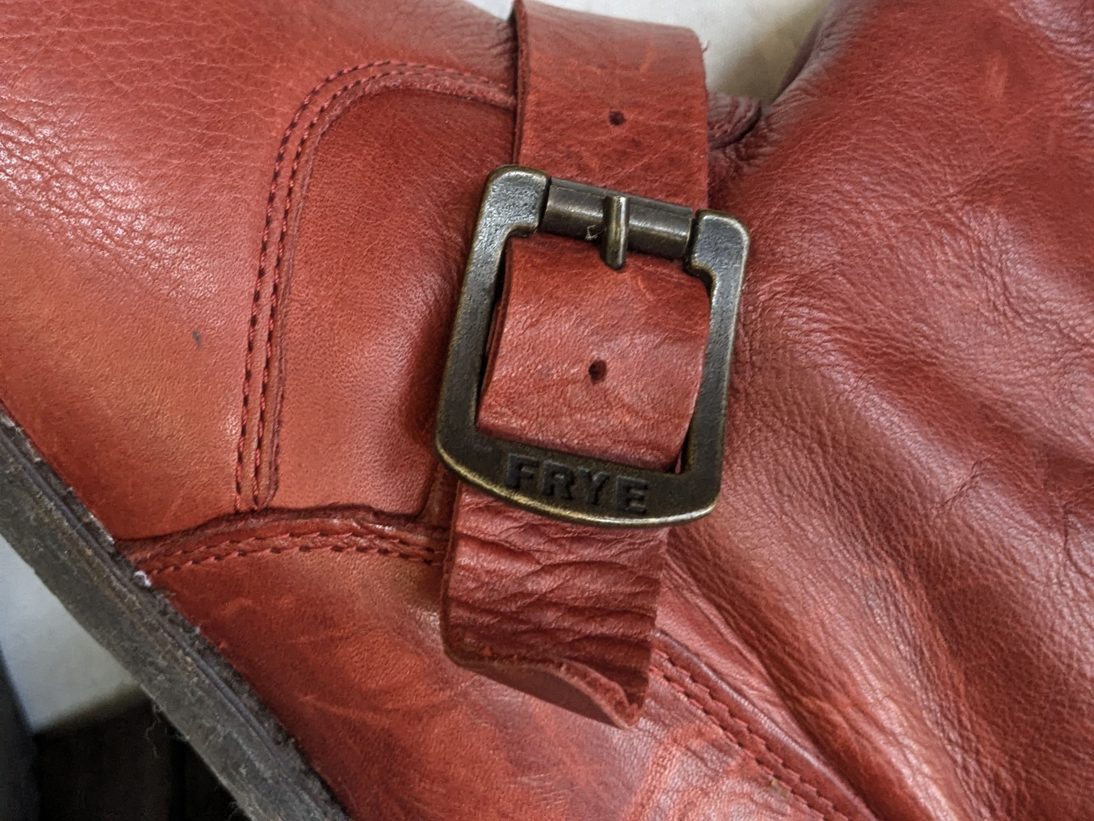 Frye Frye Harness Boots Red Leather 8 Leather Buckle Punk Size US 8 / EU 41 - 15 Thumbnail