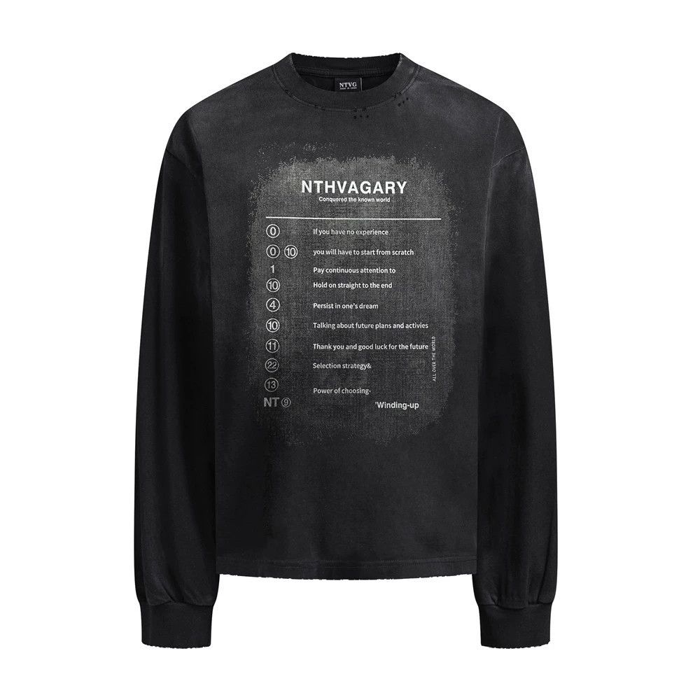Vintage Punk distressed loose casual long-sleeved T-shirt Size US M / EU 48-50 / 2 - 1 Thumbnail