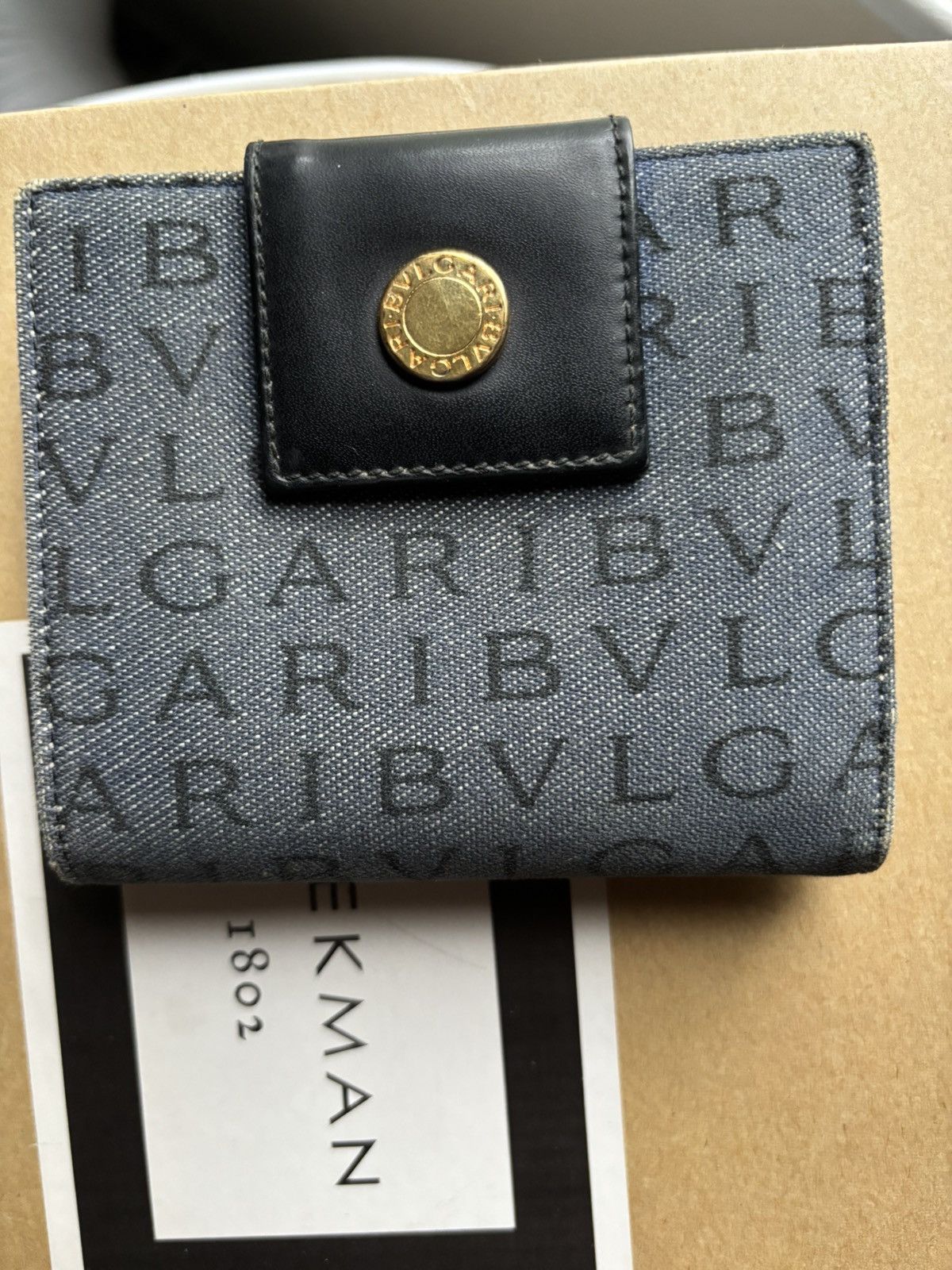 Bvlgari Bvlgari Men’s Navy Bifold Wallet with COA Size ONE SIZE - 1 Thumbnail
