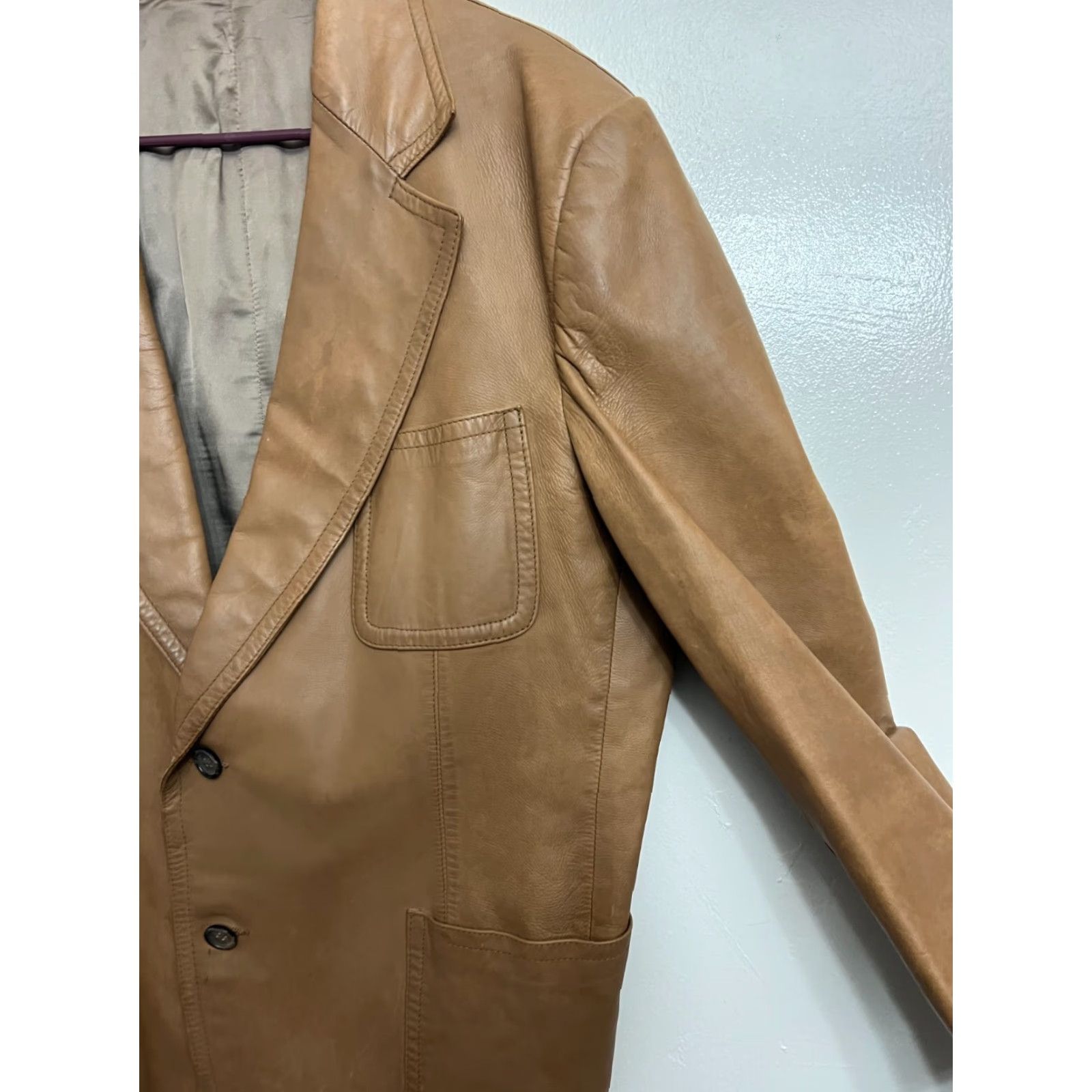 Neiman Marcus VINTAGE Neiman Marcus Leather Jacket Mens Brown 1970s M Leather Casual Classic Size US M / EU 48-50 / 2 - 2 Thumbnail