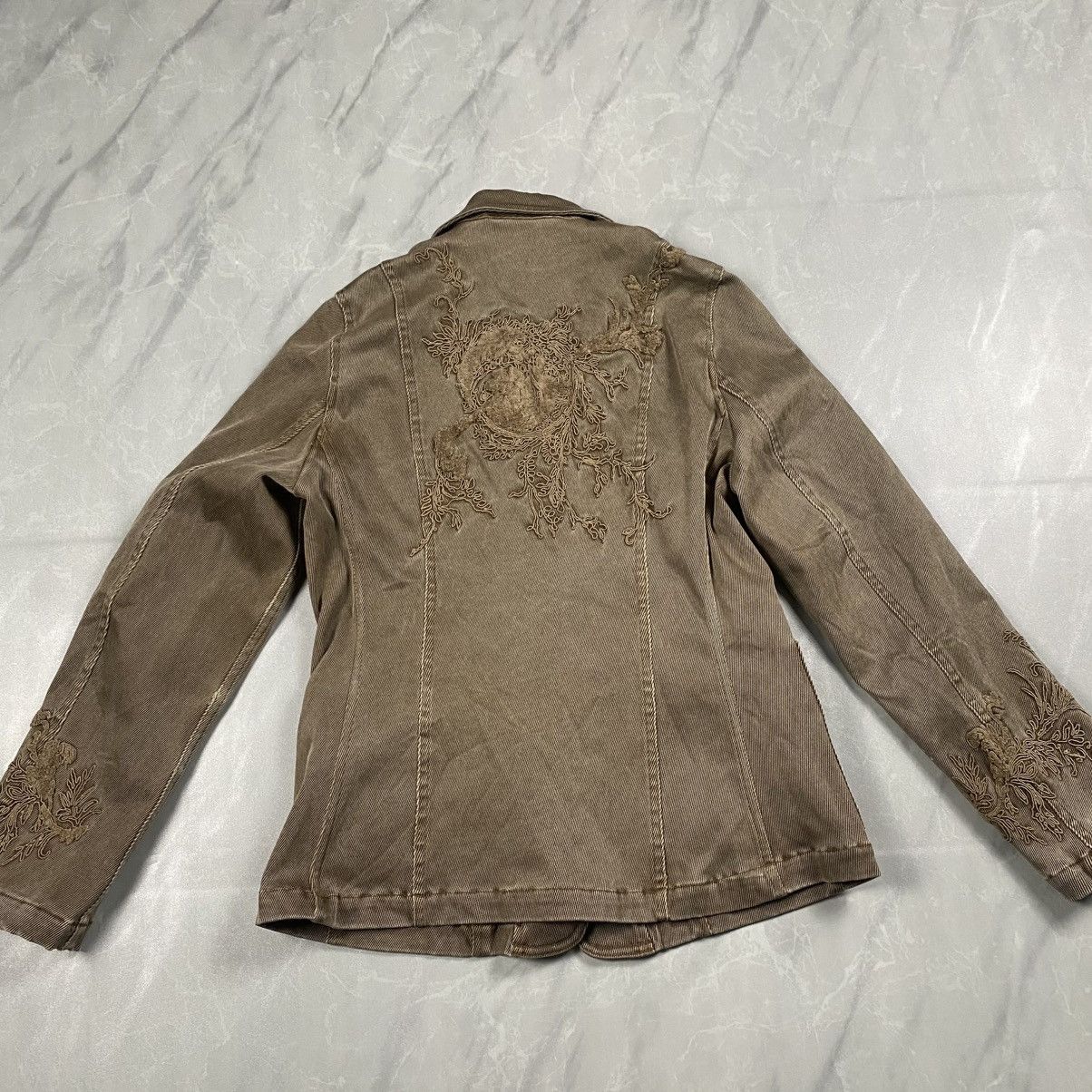 Japanese Brand Vintage Monchez Embroidery Floral Goth Blazer Jacket Size S / US 4 / IT 40 - 5 Thumbnail