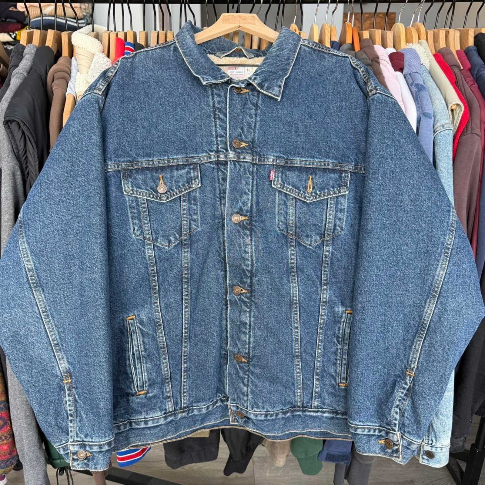 Levi's Vintage 90s Levis Dry Goods Sherpa Lined Denim Jacket Size US XXL / EU 58 / 5 - 1 Thumbnail