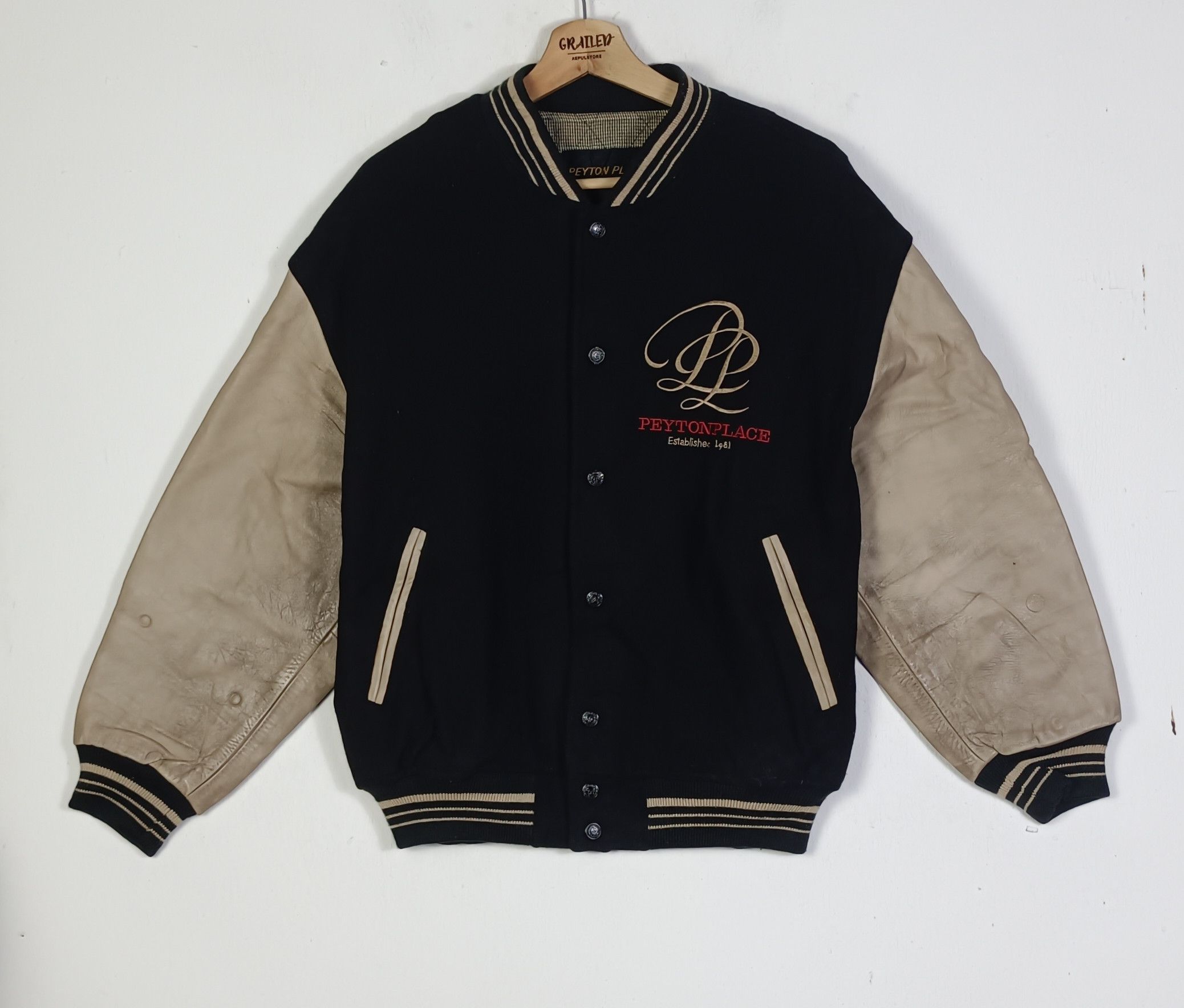 PPFM Vintage Peyton Place Race Varsity Jacket Size US XL / EU 56 / 4 - 2 Thumbnail