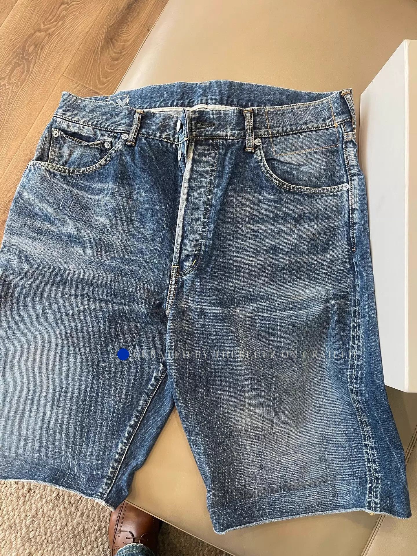 Visvim Unique Blue Denim Embroidered Shorts Size US 34 / EU 50 - 1 Thumbnail