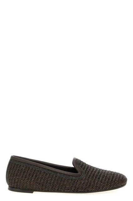 Brunello Cucinelli Brunello Cucinelli Precious Trim Brown Raffia Slippers Size US 6 / IT 36 - 5 Thumbnail