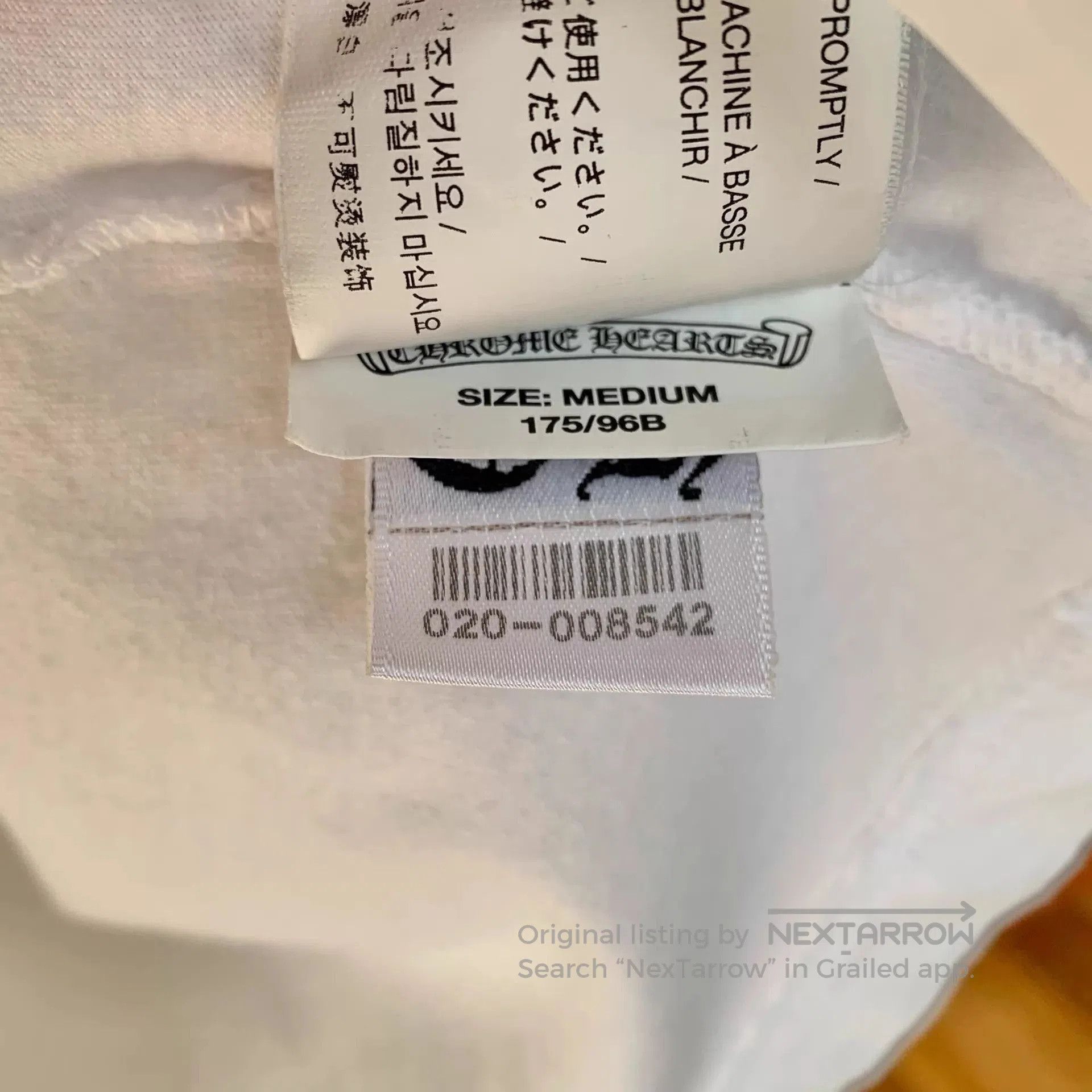 Chrome Hearts White Short Sleeve T-Shirt with Pocket Design. Size US M / EU 48-50 / 2 - 9 Thumbnail