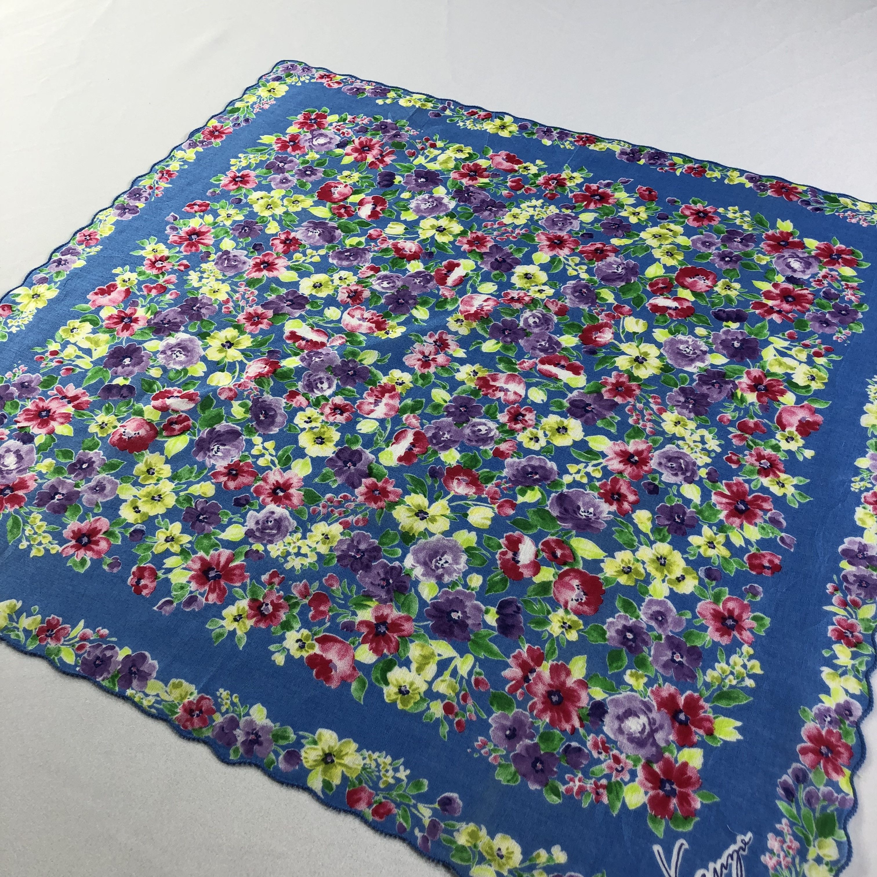 Japanese Brand × Kenzo × Vintage Kenzo Floral Handkerchief Neckerchief Bandana H2182 Size ONE SIZE - 3 Thumbnail