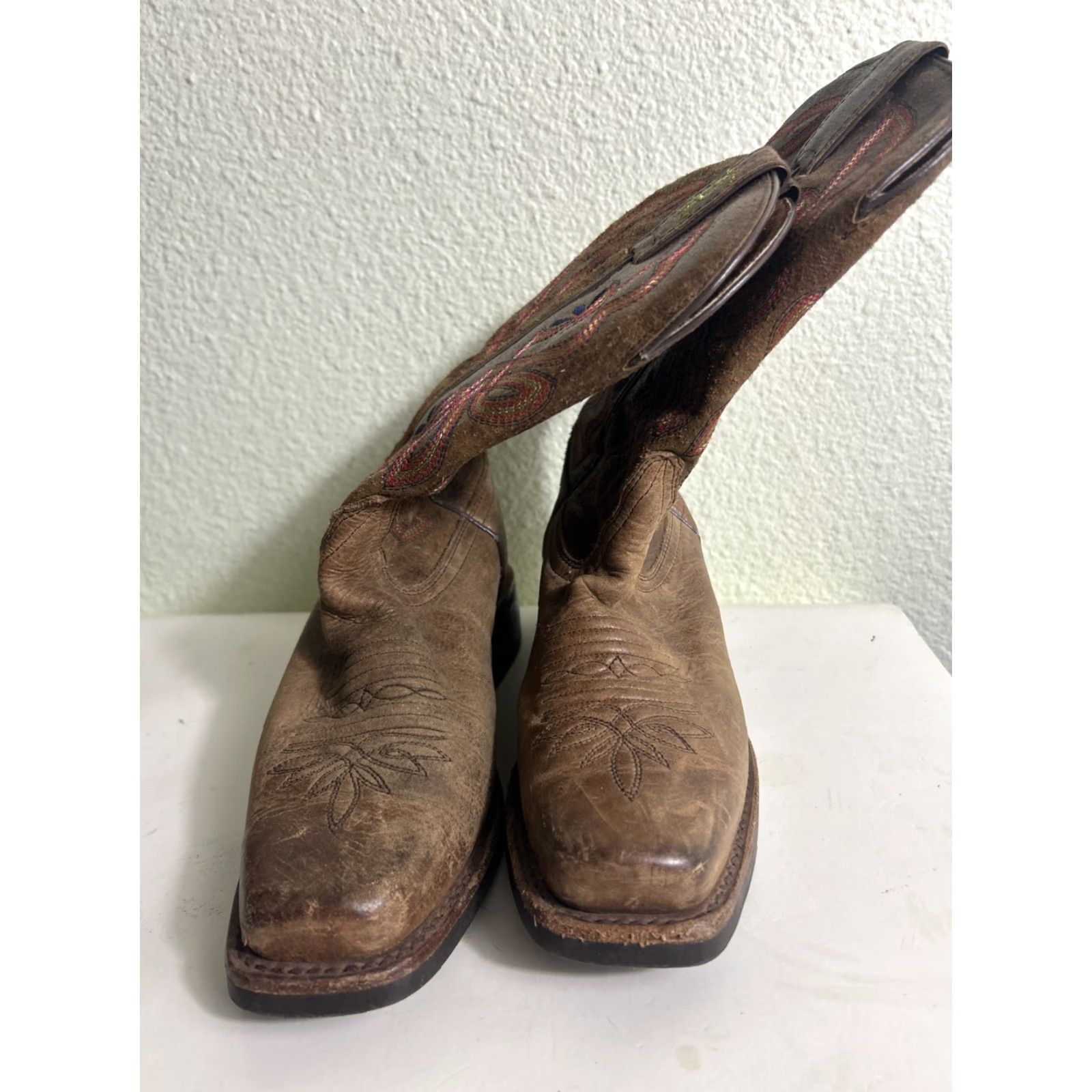 Tony Lama Tony Lama Aquilla 3R2202L Brown Square Toe 11" Boots Womens 6B Leather Western Cowboy Casual Dress Outdoor Party Work Glove? Size US 6 / IT 36 - 5 Thumbnail
