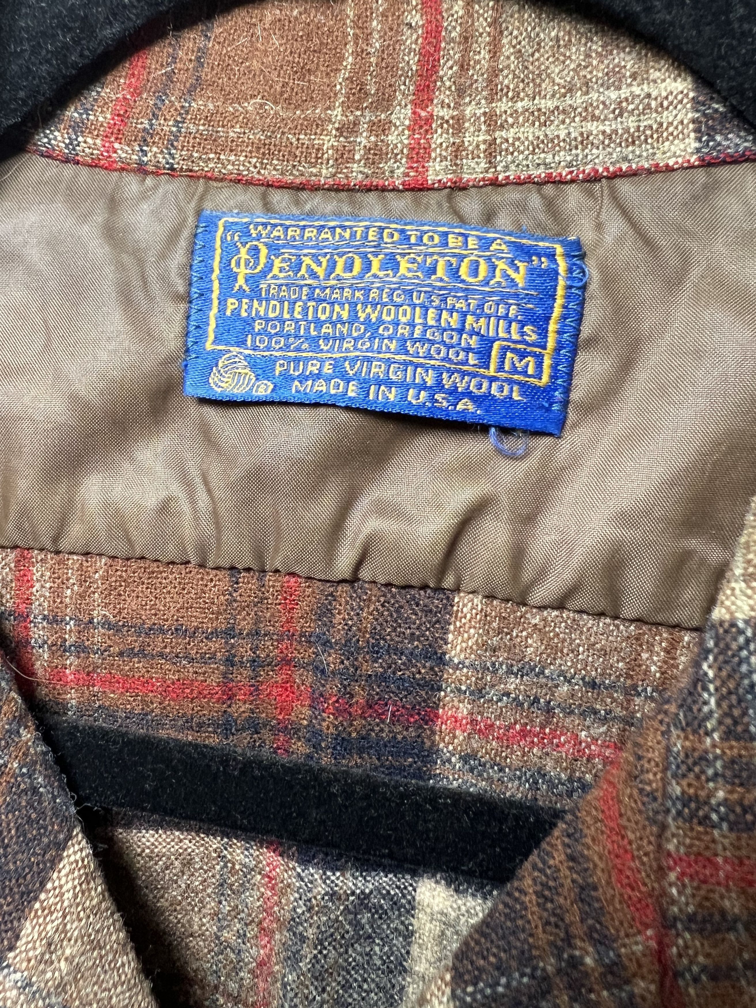 Pendleton × Vintage Vintage 1960's-1970's Pendleton Red Blue Brown Plaid Shirt Size US M / EU 48-50 / 2 - 3 Thumbnail