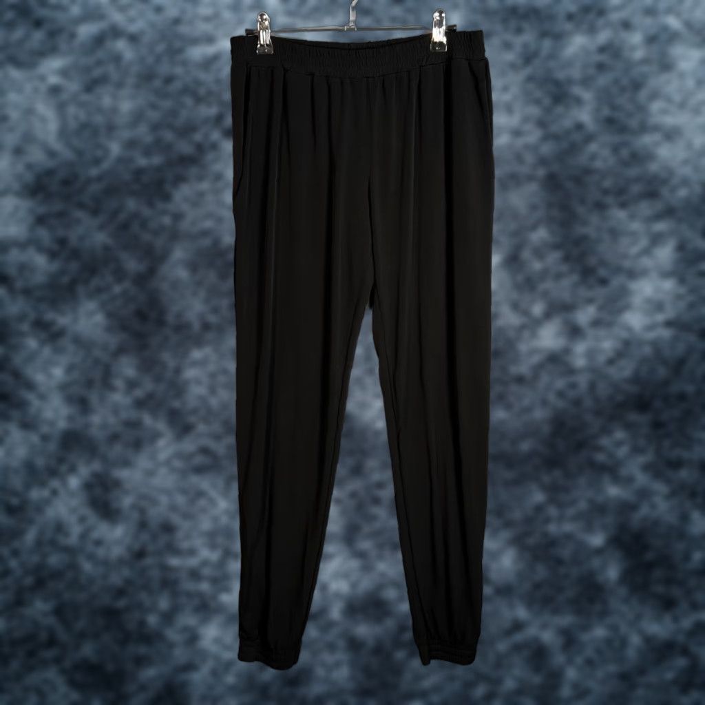 Vintage Veronica M Womens Pants Jogger Black Elastic Waist Mid Rise Inseam 28 in Tapered Size M Size 32" / US 10 / IT 46 - 1 Thumbnail