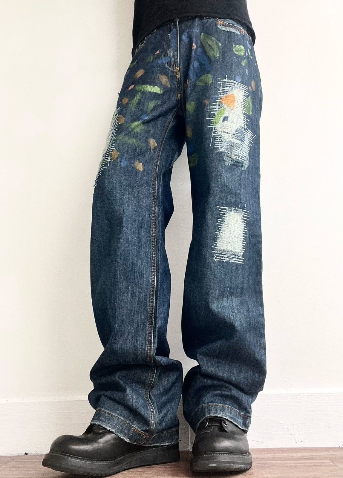 Dolce & Gabbana 2000s Dolce&Gabbana Distressed Baggy Jeans Size US 32 / EU 48 - 1 Thumbnail