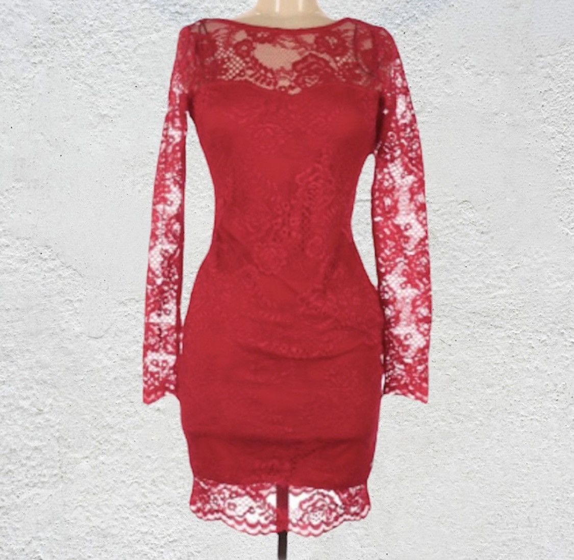 H&M LONG SLEEVE FLORAL LACE EMBROIDERED V BACK COCKTAIL DRESS Size M / US 6-8 / IT 42-44 - 1 Thumbnail