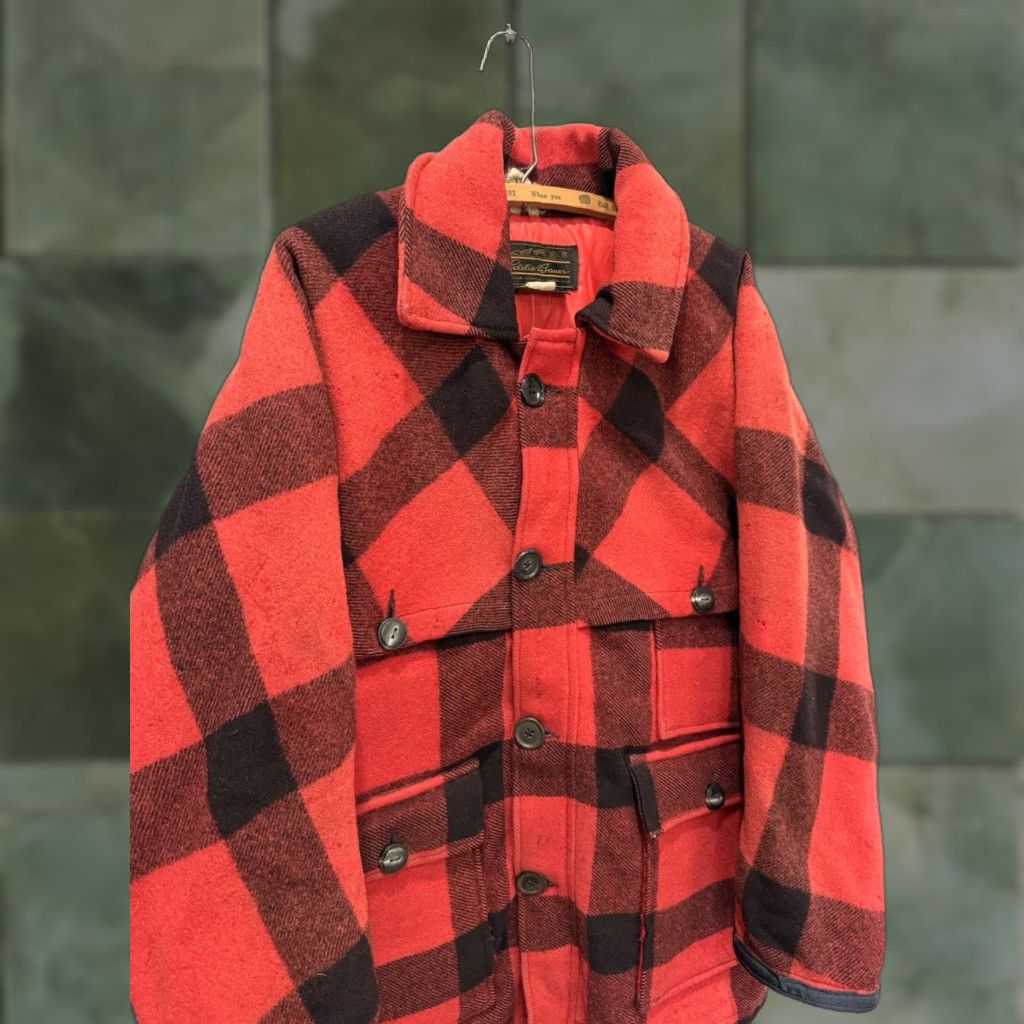 Eddie Bauer VINTAGE Eddie Bauer Jacket Wool Plaid Mackinaw Cruiser Hunting Red XL Mens 80s Size US XL / EU 56 / 4 - 1 Thumbnail