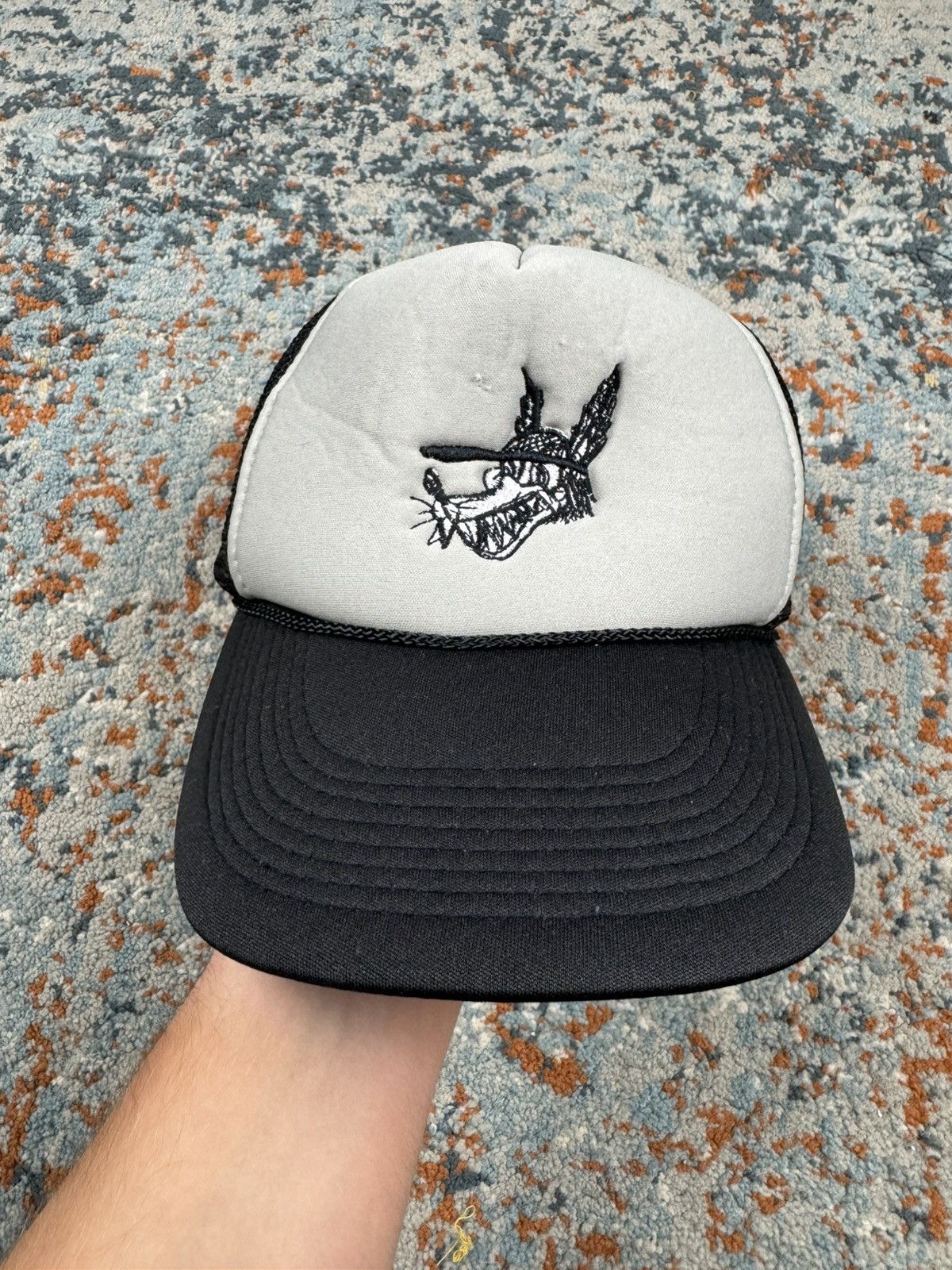 Vintage Vintage 90s Crazy Wolf embroidered trucker hat by nissun Size ONE SIZE - 3 Thumbnail