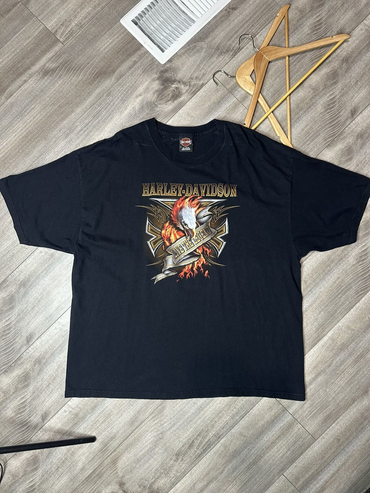 Harley Davidson Vintage Y2K Harley Davidson Motorcycles Eagle Flames Tee 3XL Size US XXL / EU 58 / 5 - 1 Thumbnail