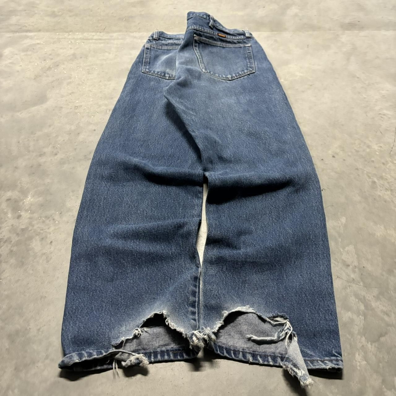 Japanese Brand × Vintage Crazy Vintage Y2K/2000s Grunge Medium Wash Distressed Denim Jeans! Size US 36 / EU 52 - 4 Thumbnail
