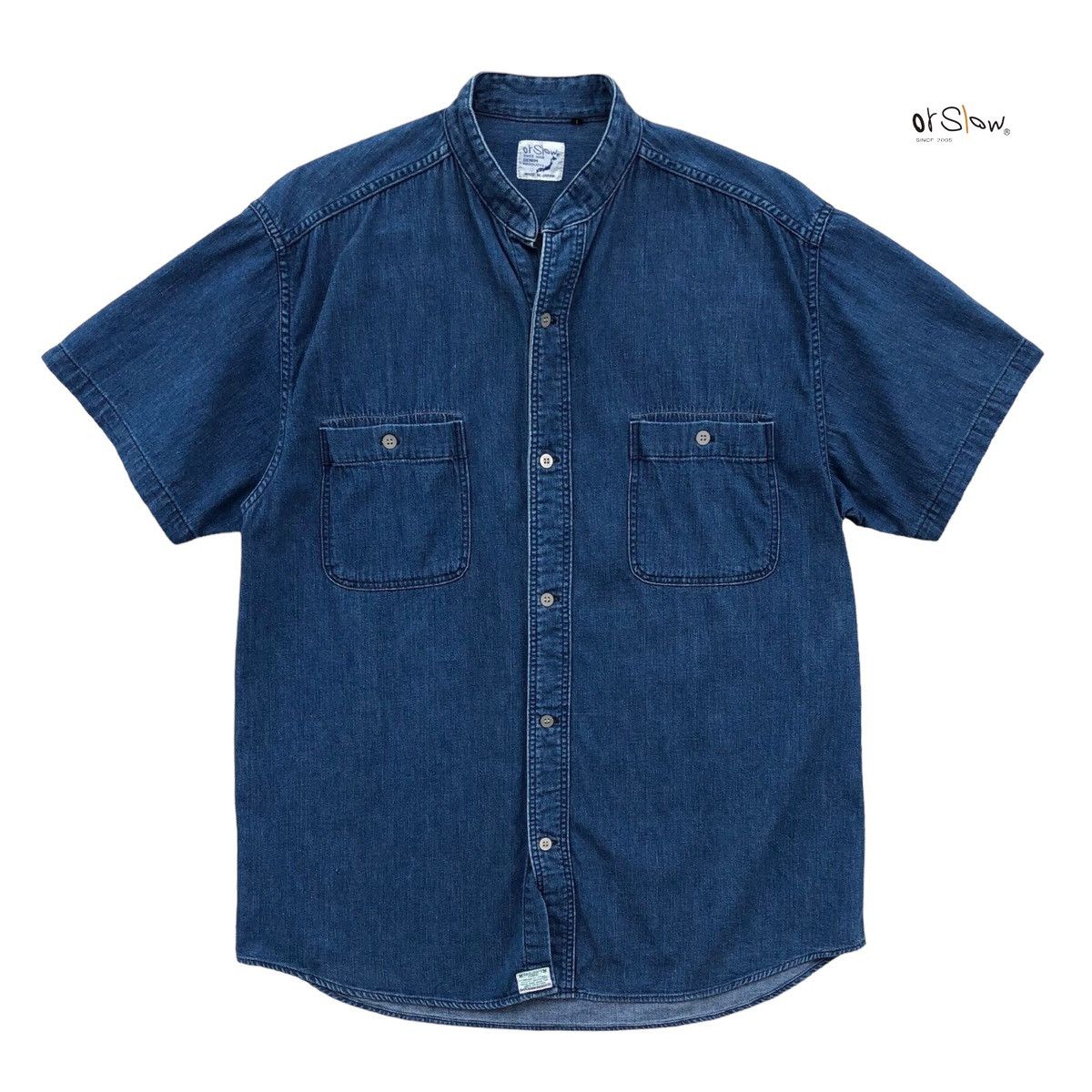 Orslow Orslow Men's Denim Casual Button Down Shirts Short Sleeve