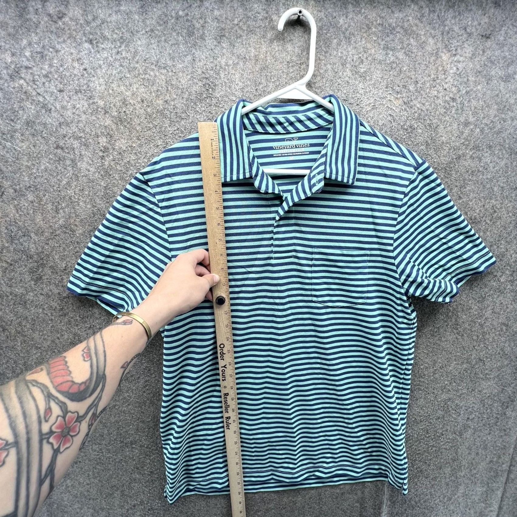Vineyard Vines Vineyard Vines Polo Shirt Mens M Blue Stripe Performance Pocket Golf Casual Shirt Size US M / EU 48-50 / 2 - 6 Thumbnail