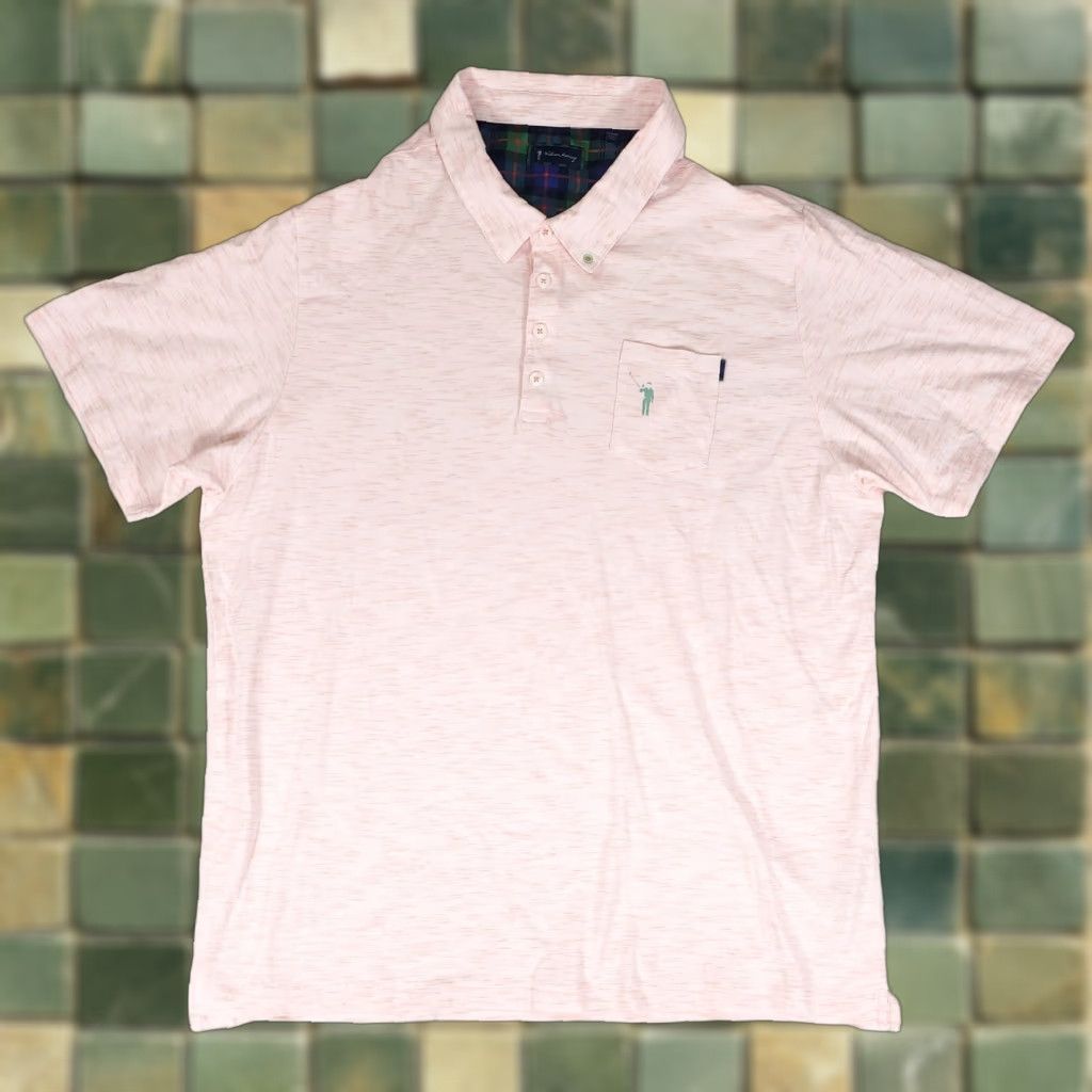 Vintage William Murray Golf Polo Shirt Pink Streaks Short Sleeve Mens XXL Size US XXL / EU 58 / 5 - 1 Thumbnail