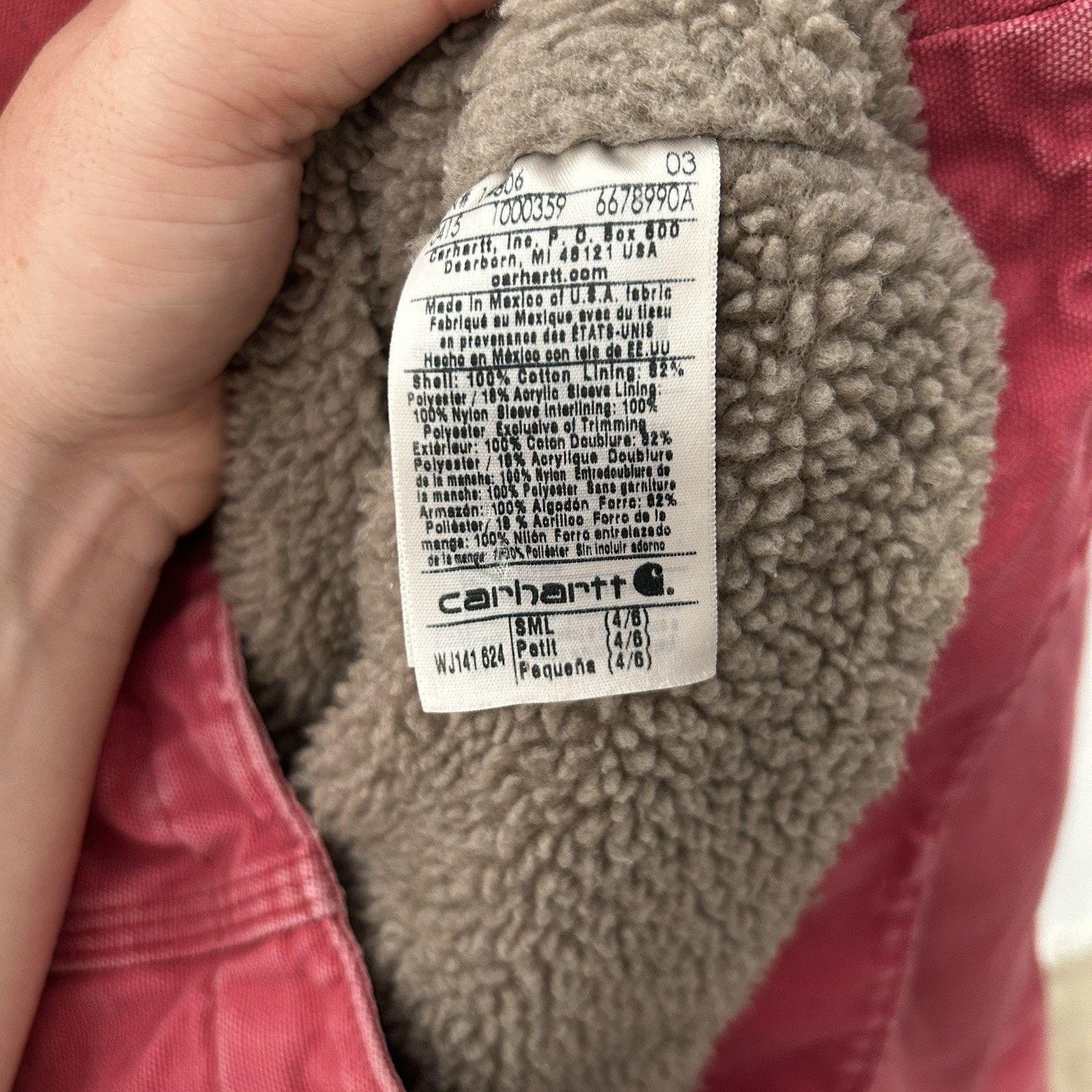 Carhartt Y2K Carhartt Sherpa-Lined Hooded Detroit Jacket “Crabapple” Size S / US 4 / IT 40 - 9 Thumbnail