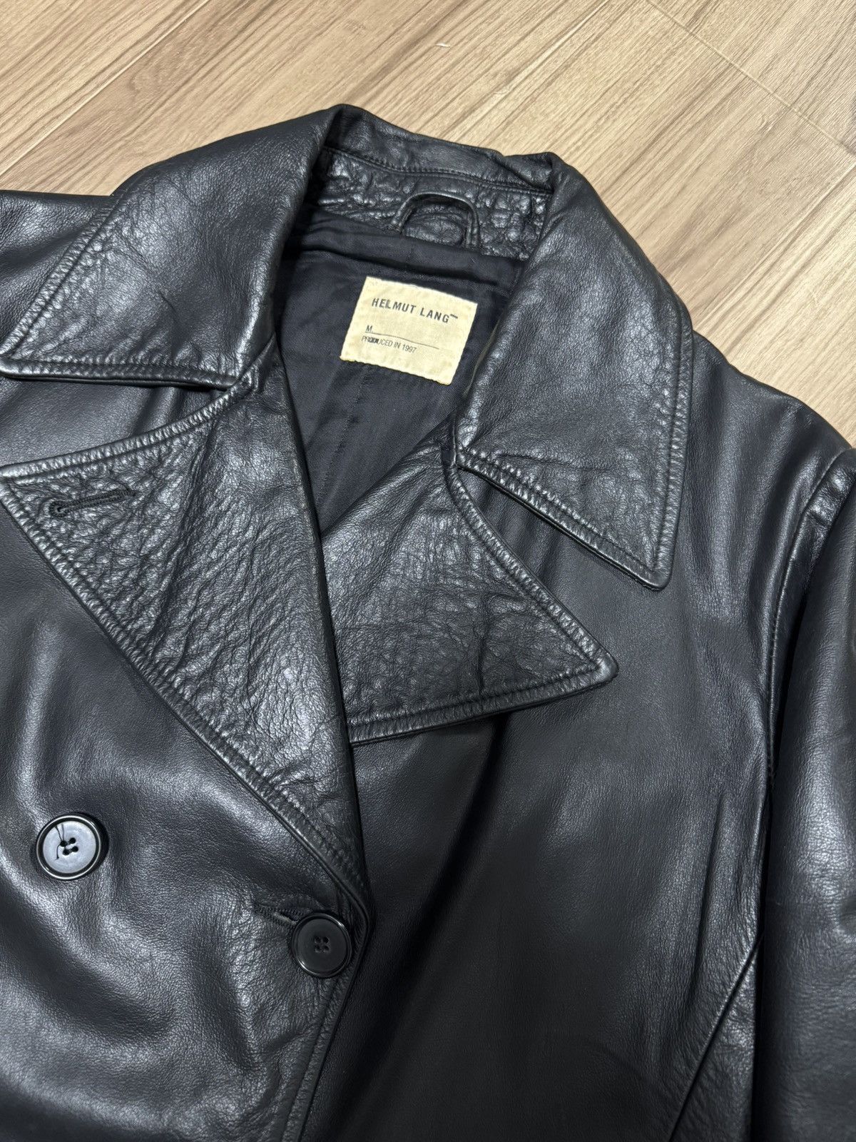 Helmut Lang Helmut Lang AW97 Double Breasted Leather Jacket Size US XS / EU 42 / 0 - 5 Thumbnail