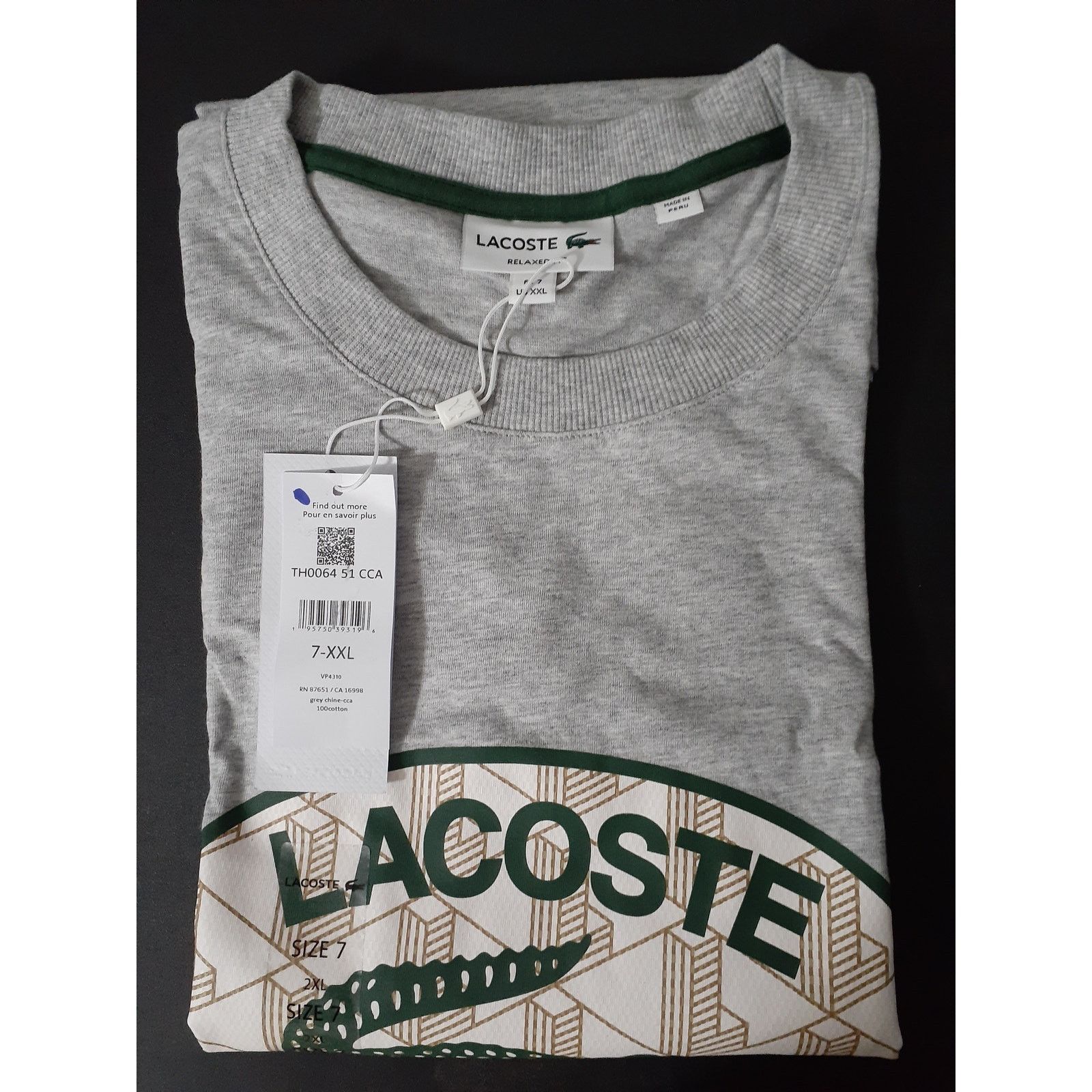 Lacoste Lacoste Mens Graphic Short-Sleeve T-Shirt 2XL Size US XXL / EU 58 / 5 - 2 Thumbnail