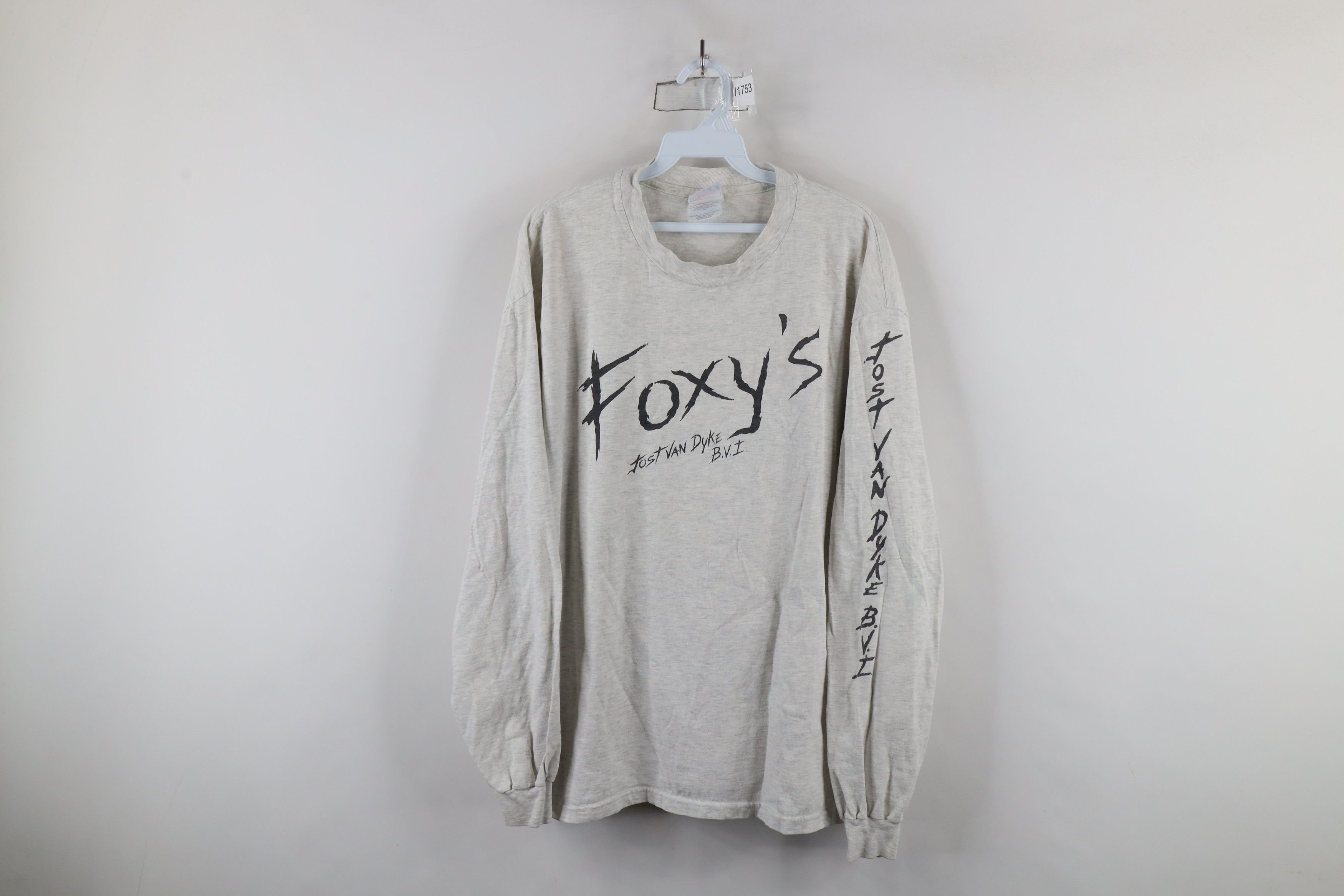 Hanes × Vintage Vintage 90s Jost Van Dyke Virgin Islands Long Sleeve T-Shirt Size US XL / EU 56 / 4 - 1 Thumbnail