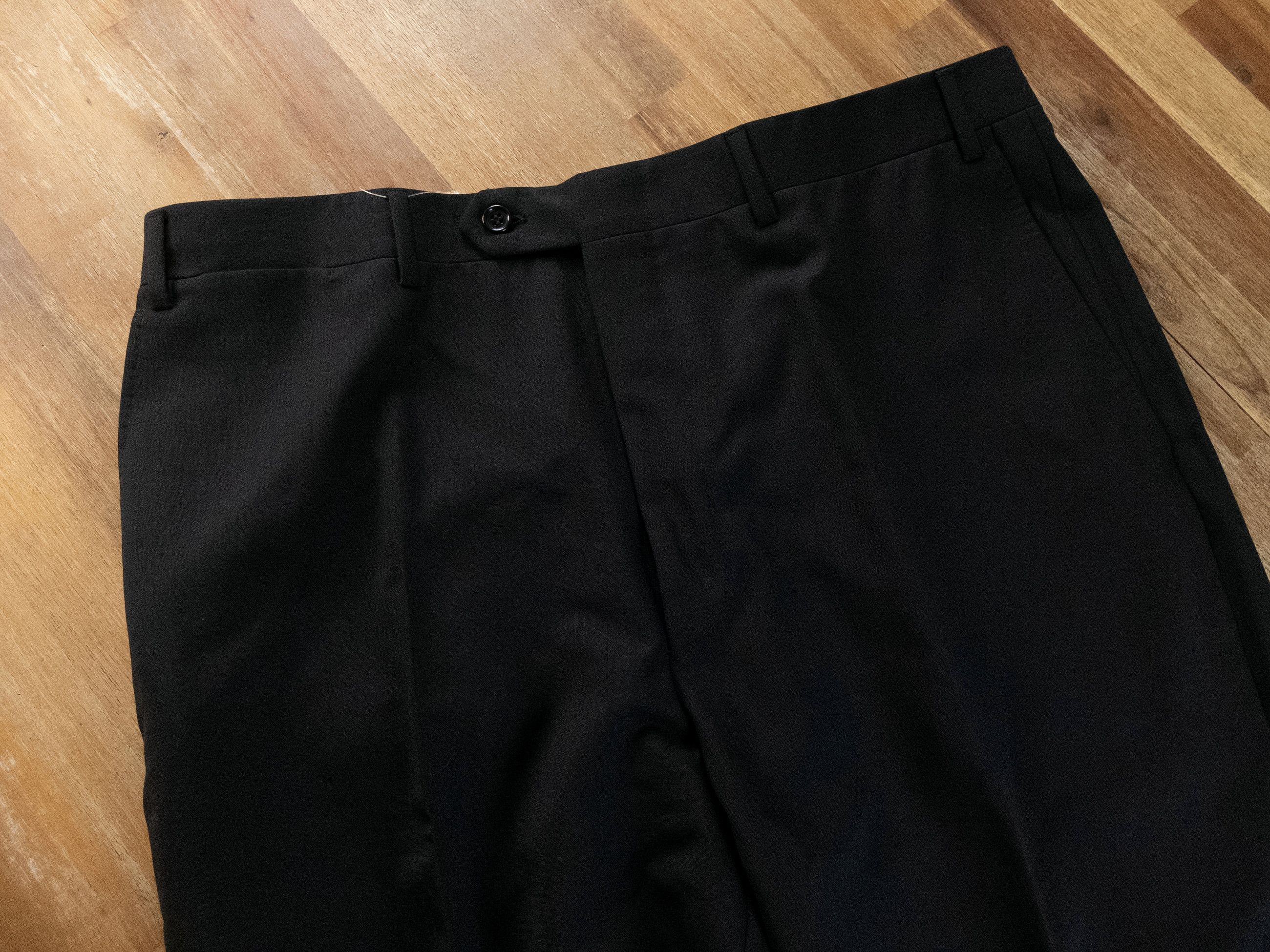 Canali CANALI black wool dress trousers pants Size 36 formal Italy Size US 36 / EU 52 - 2 Thumbnail