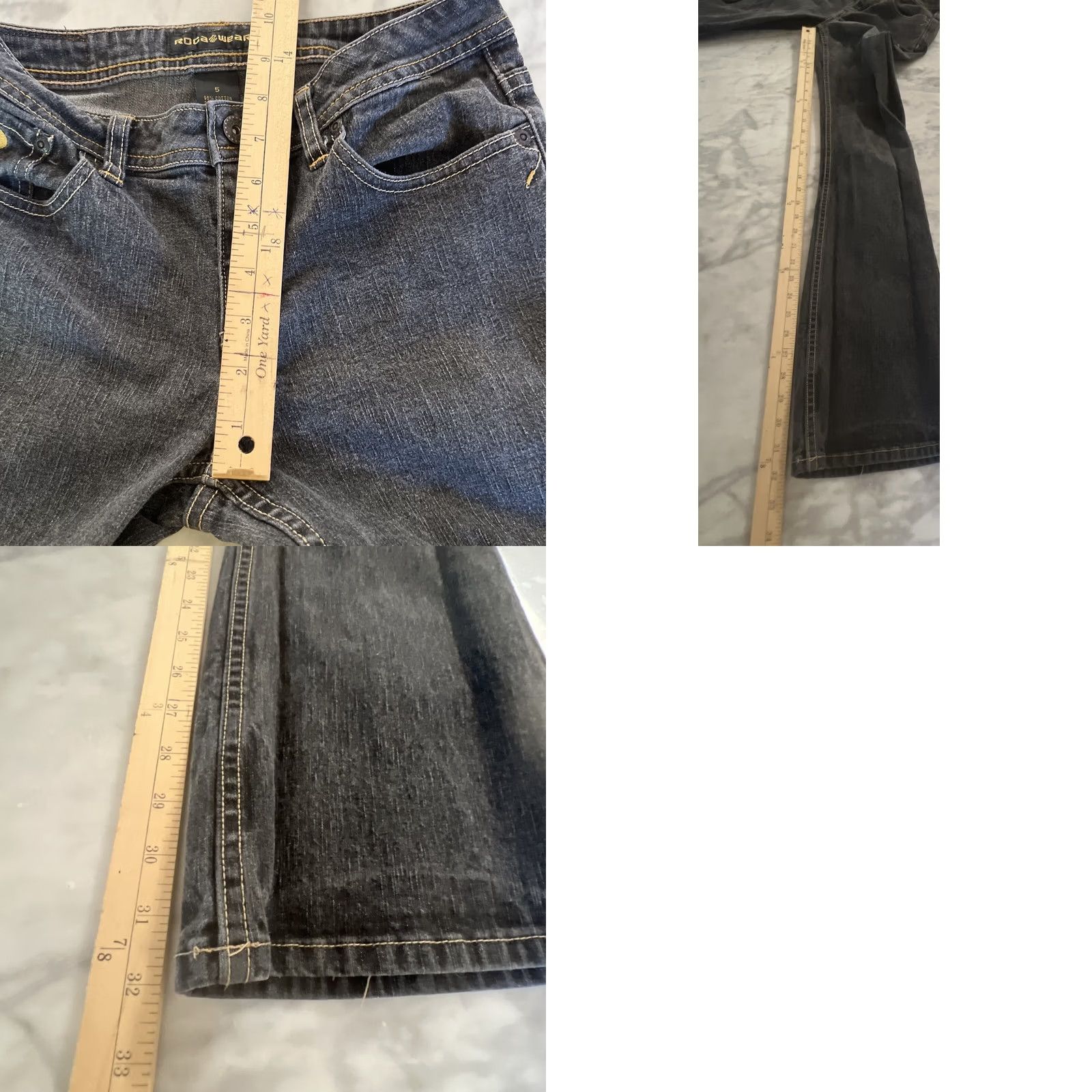 Rocawear VINTAGE Rocawear Black Jeans Women’s Size 5 Boot Cut Embroidered Denim Skinny Bootcut Womens Girls Size 27" / US 4 / IT 40 - 9 Thumbnail