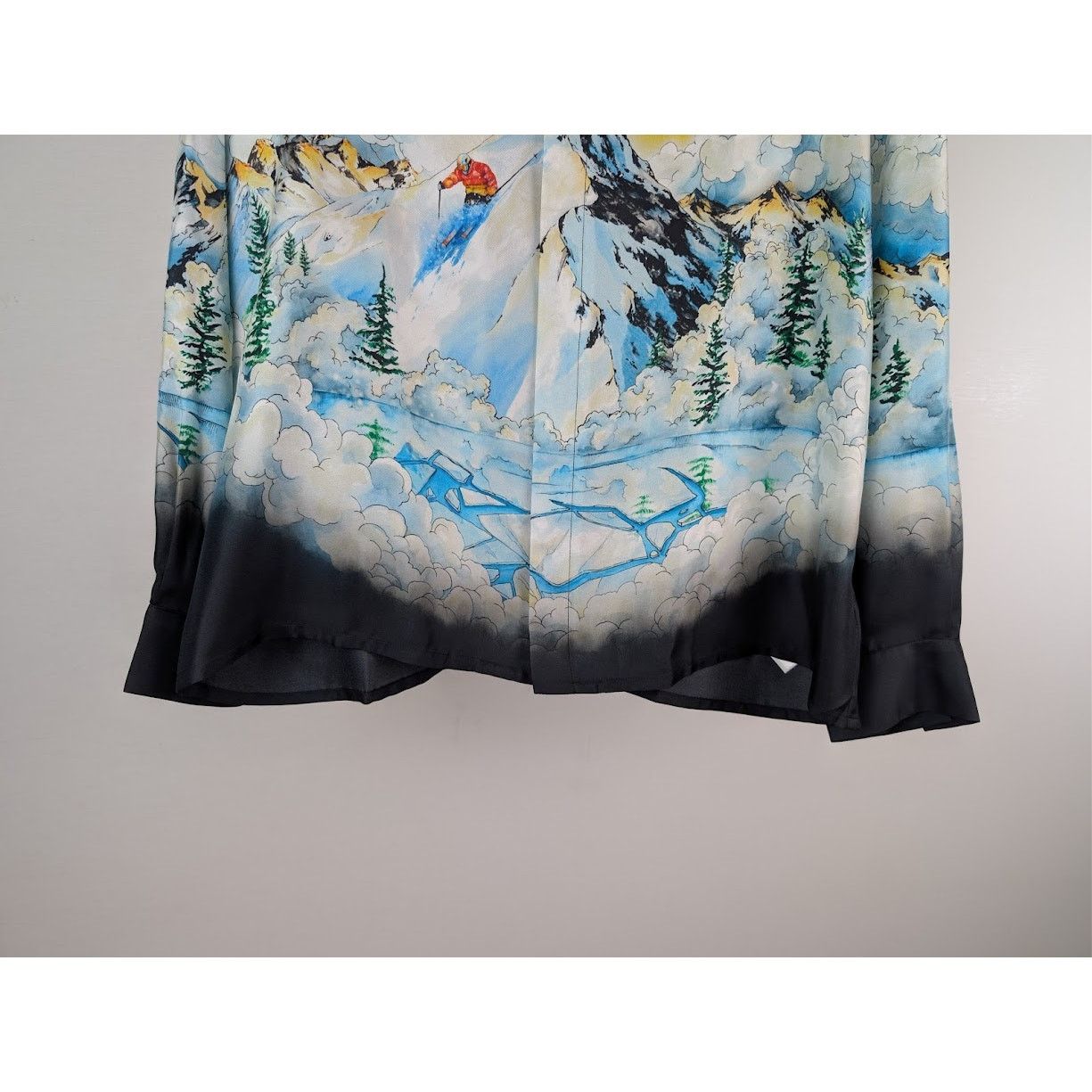 Casablanca o1rshd1 Cuban Collar Long Sleeve Shirt in Ski Lake Size US L / EU 52-54 / 3 - 5 Thumbnail