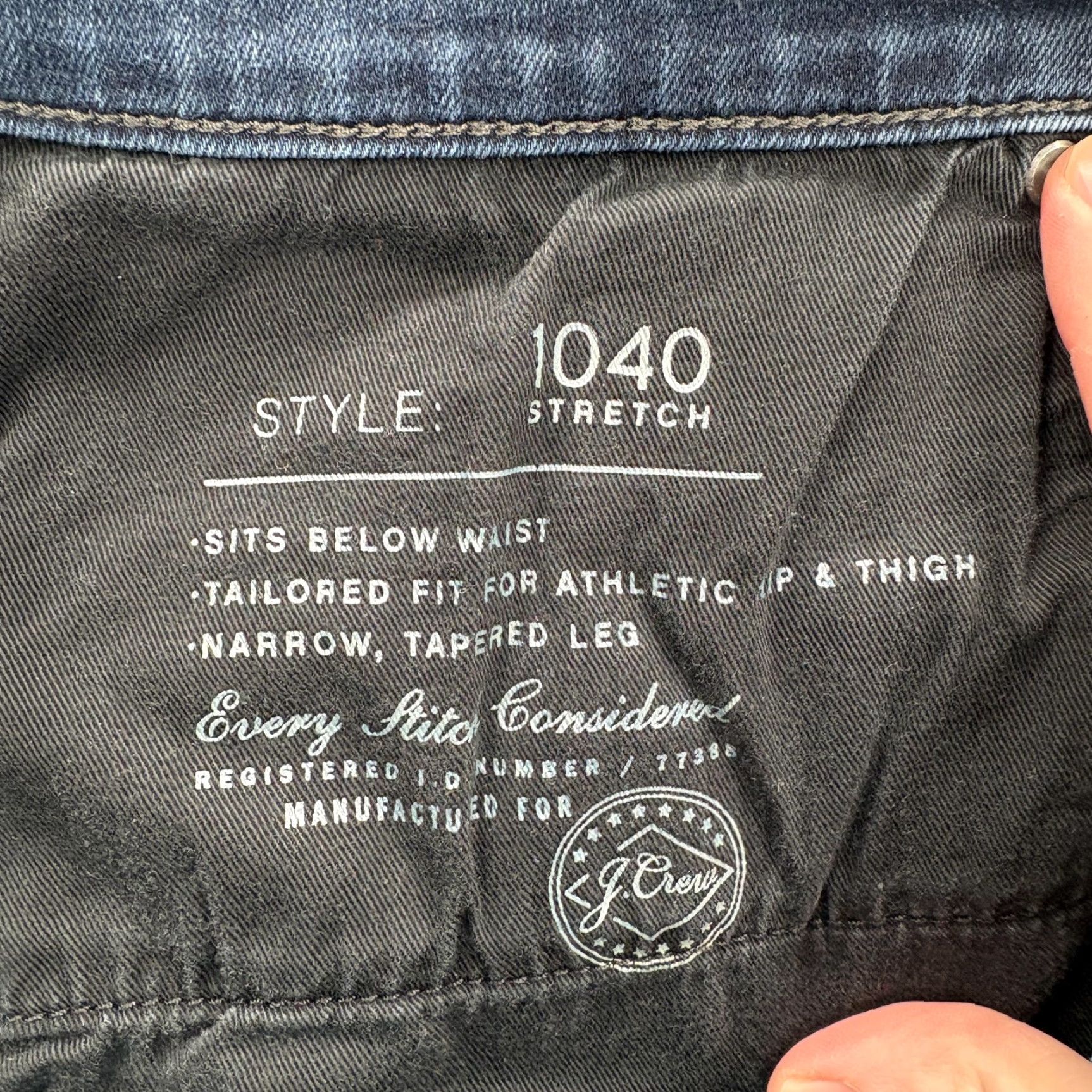 J.Crew J.Crew 1040 Stretch Jeans Mens 36x32 Blue Dark Wash Athletic Taper Denim Casual Size US 36 / EU 52 - 5 Thumbnail