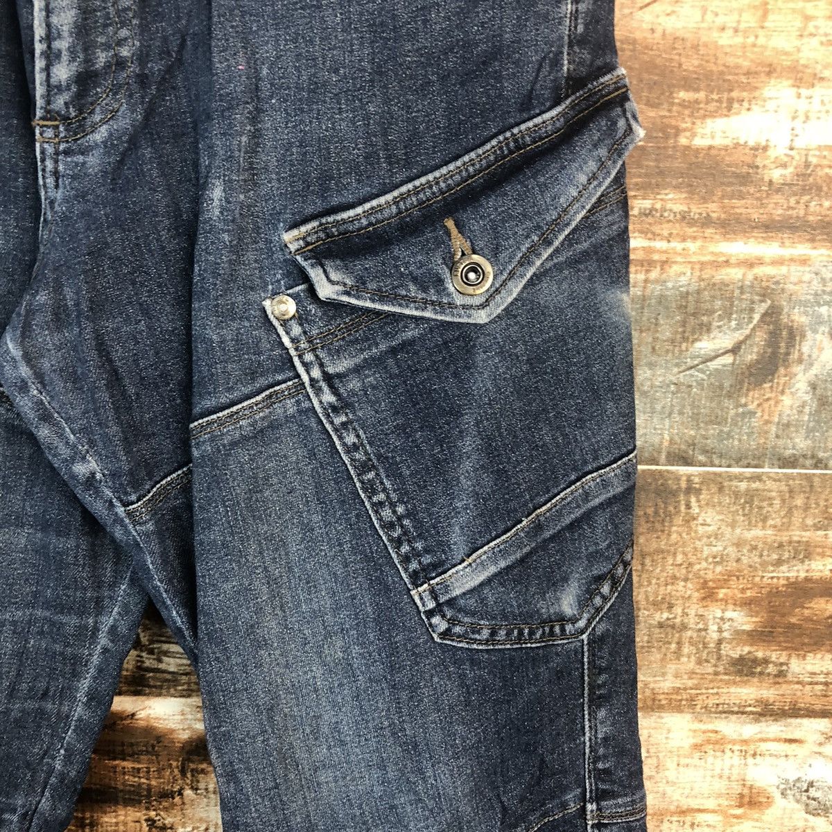 Japanese Brand DL Burtle Blue Utility worker Cargo Multipocket Pants #C649 Size US 32 / EU 48 - 10 Thumbnail