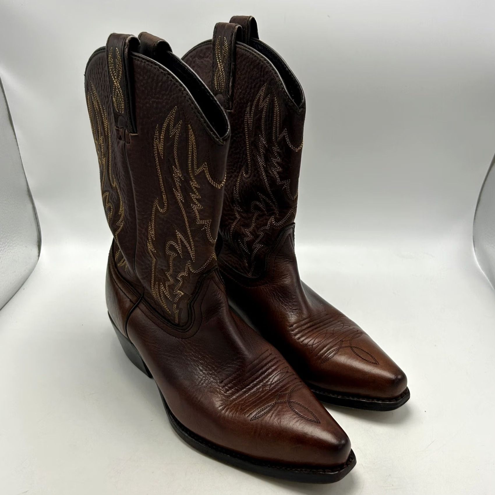 Vintage VINTAGE JB Dillon Cowboy Boots Womens 10 M Brown Leather Western Cowgirl JBW1691 Read Size US 10 / IT 40 - 3 Thumbnail