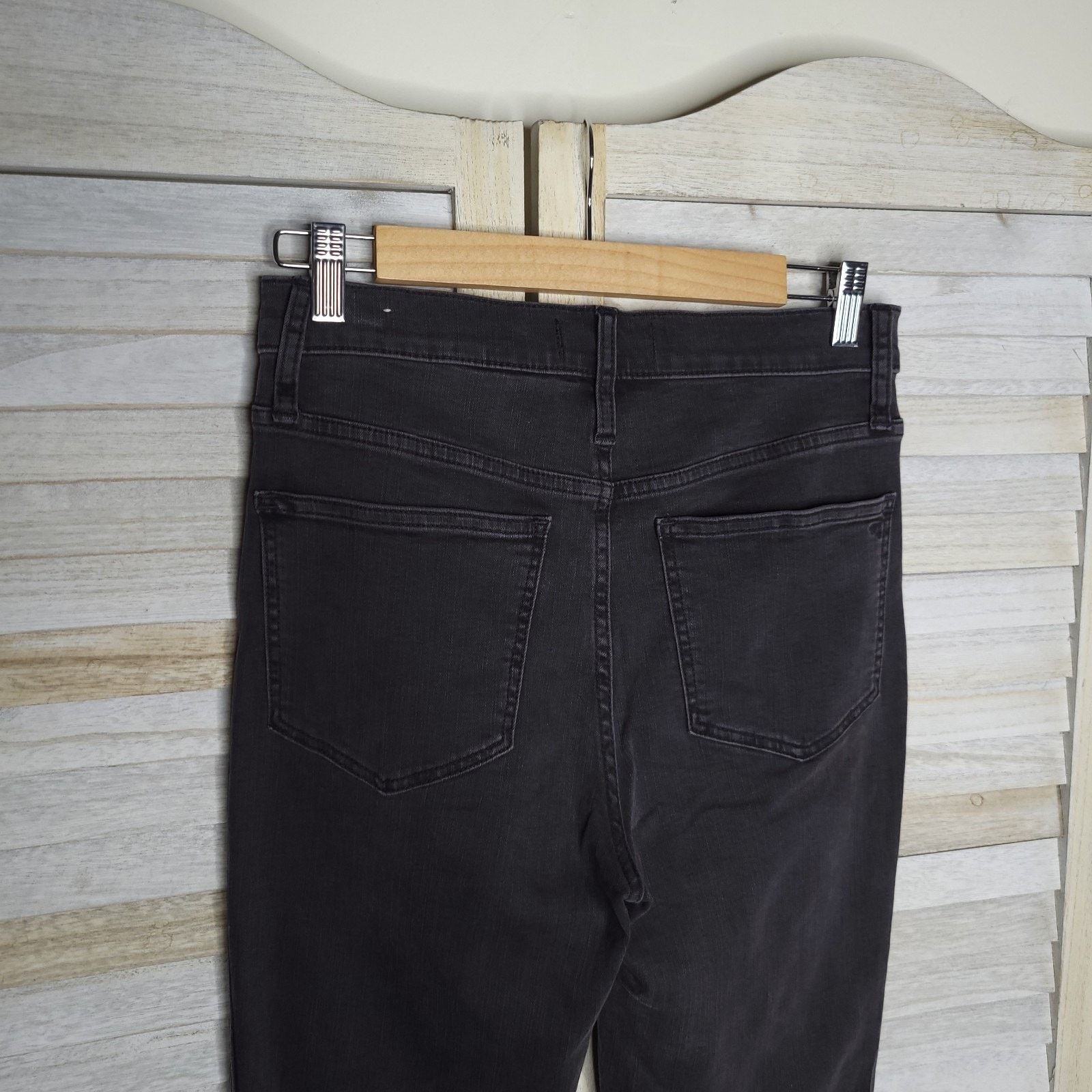 Madewell Madewell Black Stovepipe High Rise Slim Straight jeans 26T Size 28" / US 6 / IT 42 - 7 Thumbnail
