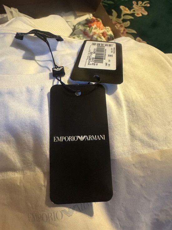 Emporio Armani Emporio Armani White Tee with Artistic Bottle Design Size M / US 6-8 / IT 42-44 - 7 Thumbnail
