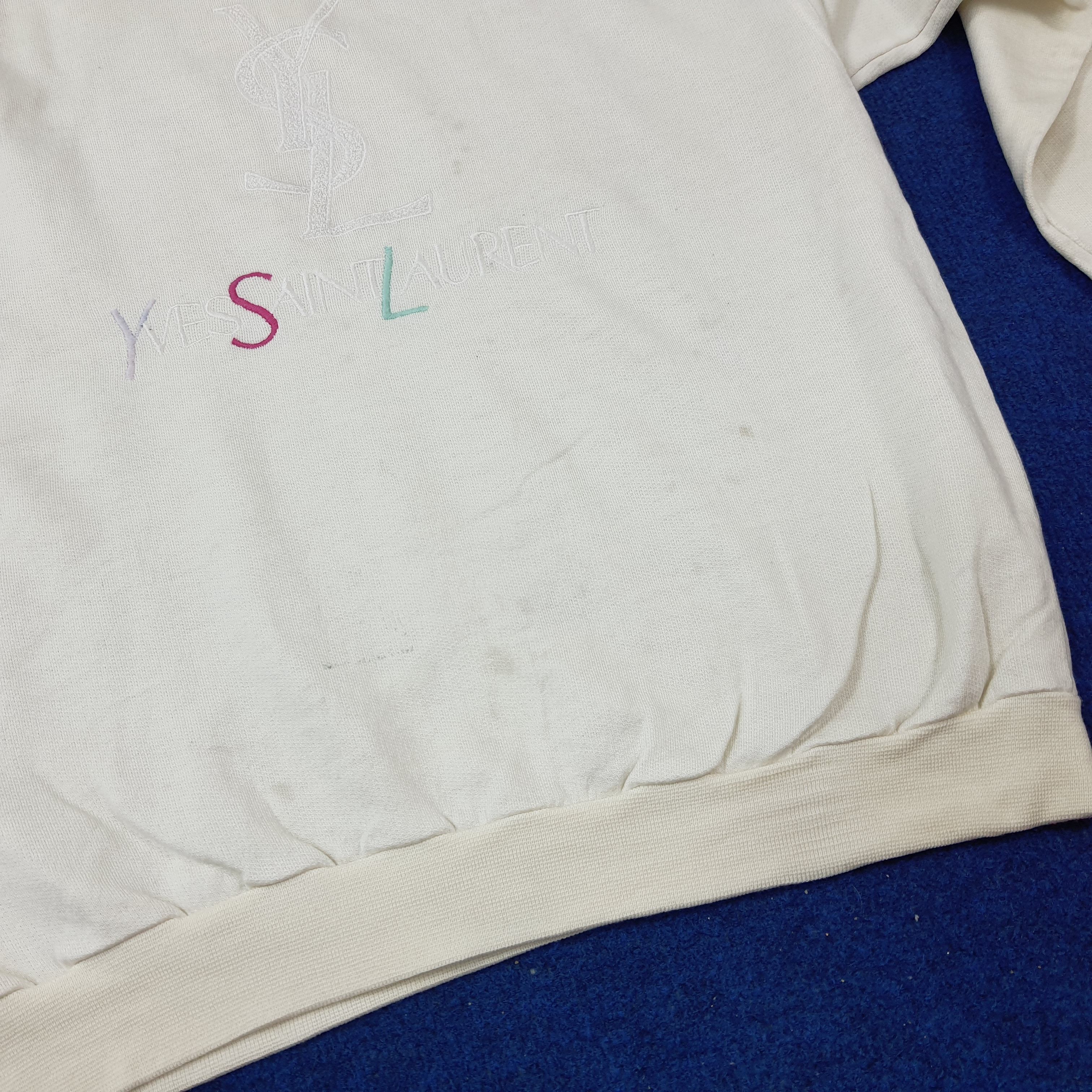Vintage × Yves Saint Laurent Vintage Yves Saint Laurent On White Embroidery Sweatshirt Size US XS / EU 42 / 0 - 11 Thumbnail