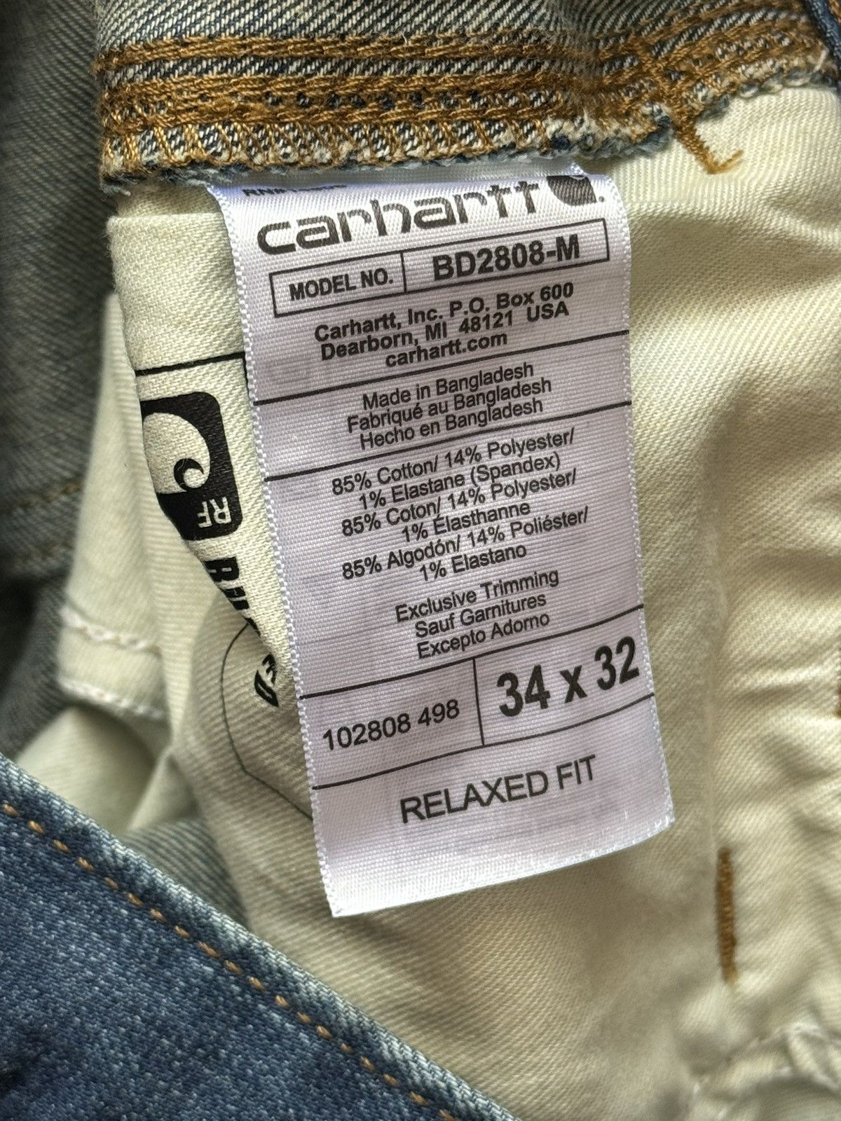 Carhartt × Vintage Carhartt 34/32 rugged flex relaxed jean pant denim trouser Size US 34 / EU 50 - 15 Thumbnail