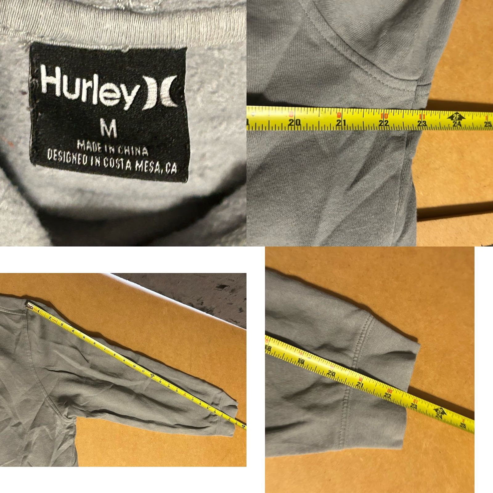 Hurley Hurley Hoodie Men Medium Gray Surfer Surfing Drawstring Kangaroo Pocket Logo Hooded Pullover Long Sleeve Size US M / EU 48-50 / 2 - 10 Thumbnail