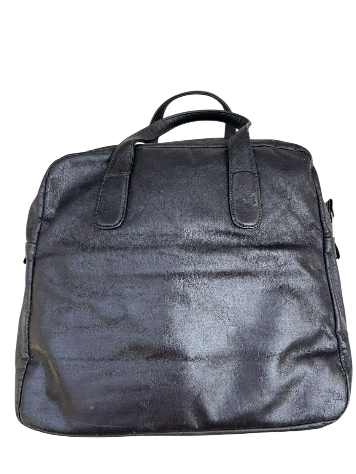 Leather RARE!! Vintage 40s HONOUR Japan Patina Black Leather Bag Size ONE SIZE - 8 Thumbnail