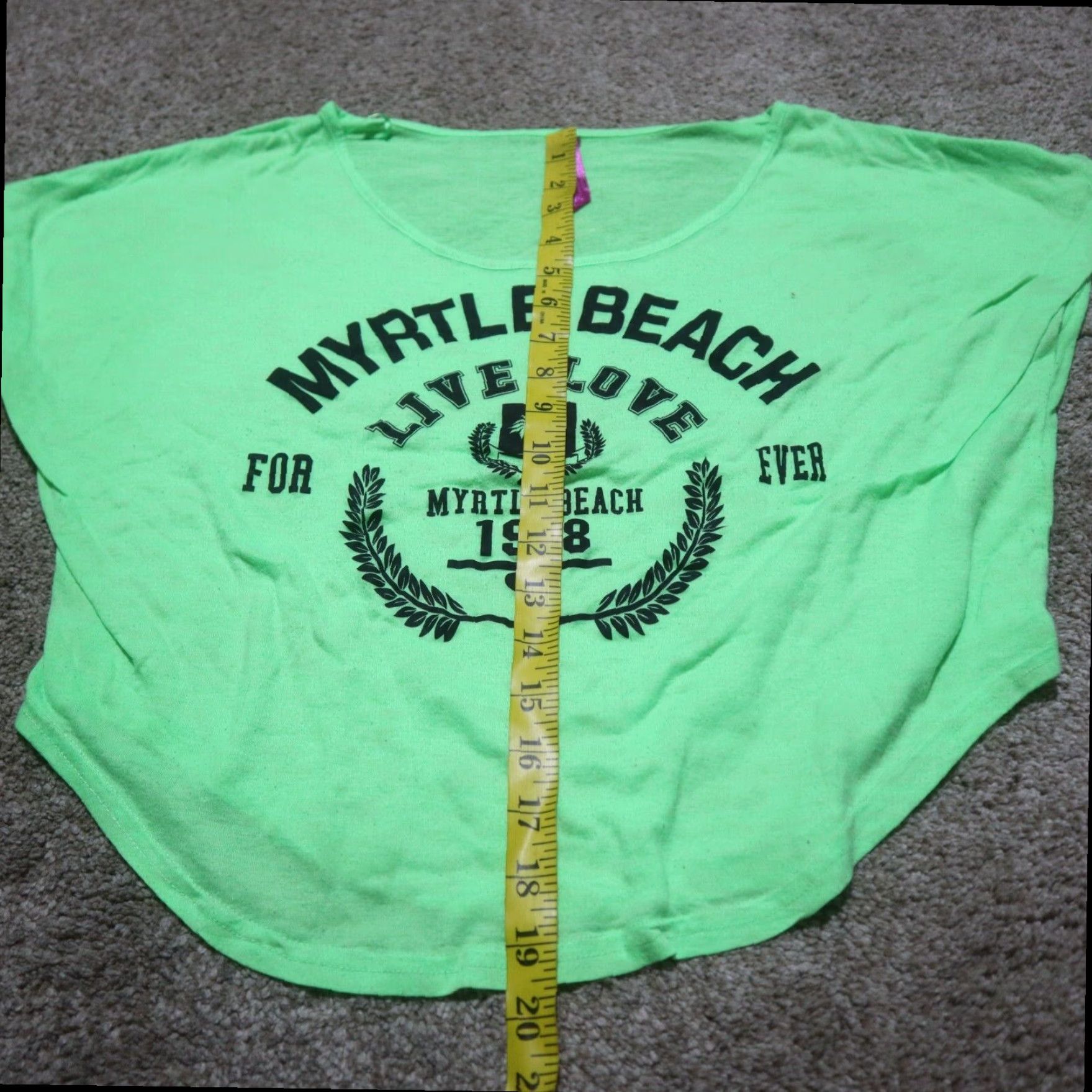 Vintage Green South Carolina Map Graphic Print Cropped Short Sleeve T-Shirt Women's Large Size L / US 10 / IT 46 - 5 Thumbnail