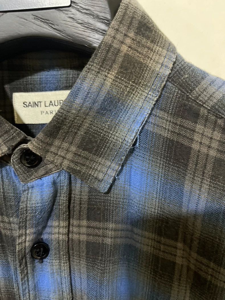 Saint Laurent Paris Saint Laurent Blue and Yellow Flannel Shirt-2505 Size US M / EU 48-50 / 2 - 3 Thumbnail