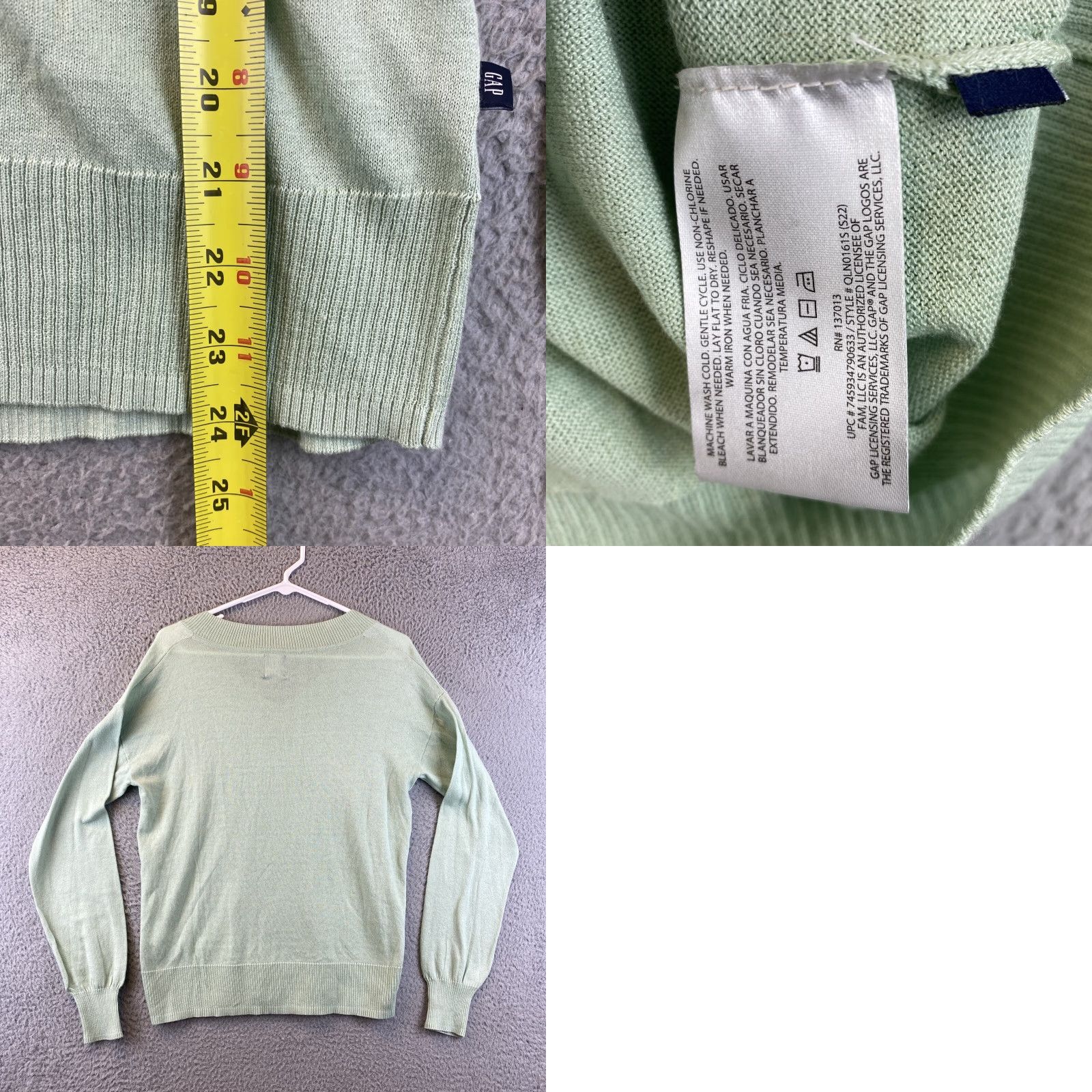Gap GAP Women's Lightweight Sweater, Long-Sleeve V-Neck Cotton-Blend Sweater /83-46 Size XS / US 0-2 / IT 36-38 - 8 Thumbnail
