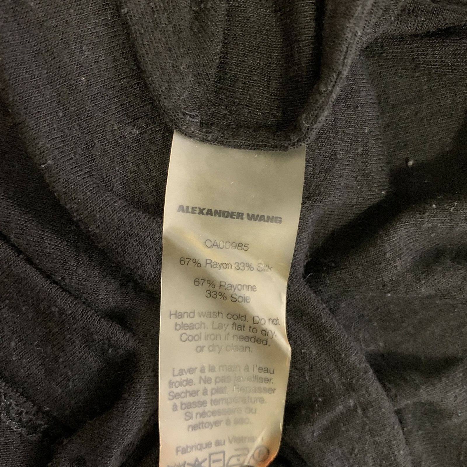 Alexander Wang ALEXANDER WANG Black Textured Silk Rayon See Through T-shirt Size XS / US 0-2 / IT 36-38 - 5 Thumbnail