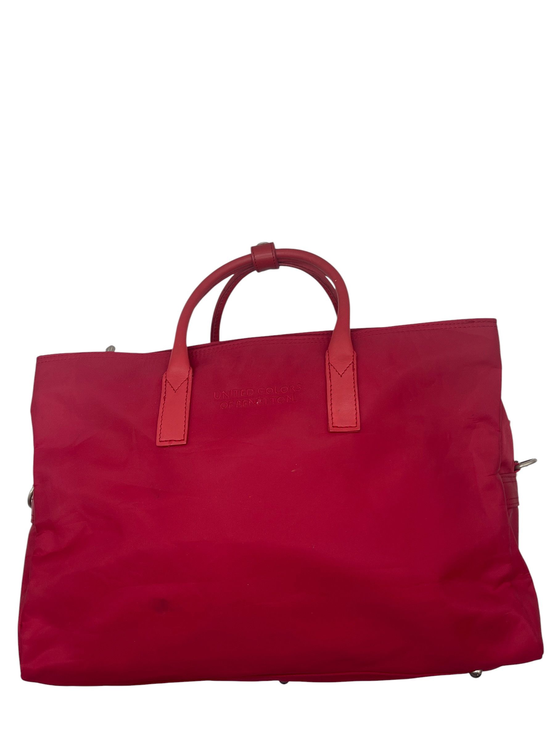 United Colors Of Benetton United Colors of Benetton Red Nylon Weekender Duffel Bag Y2K Size ONE SIZE - 2 Thumbnail