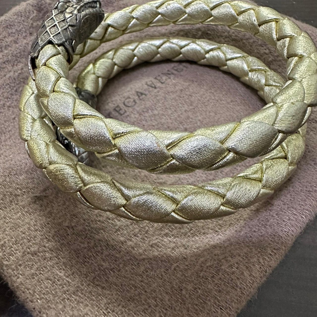 Bottega Veneta Bottega Veneta Vintage Snake Bracelet 925 Silver Leather Size ONE SIZE - 11 Thumbnail