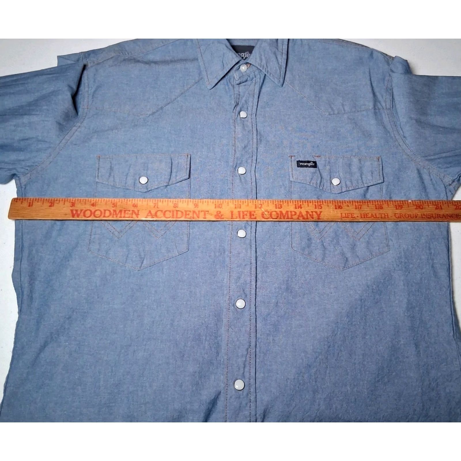 Wrangler Wrangler Western Wear Shirt Men M Blue Chambray Pearl Snap Ranch Rodeo Size US M / EU 48-50 / 2 - 6 Thumbnail