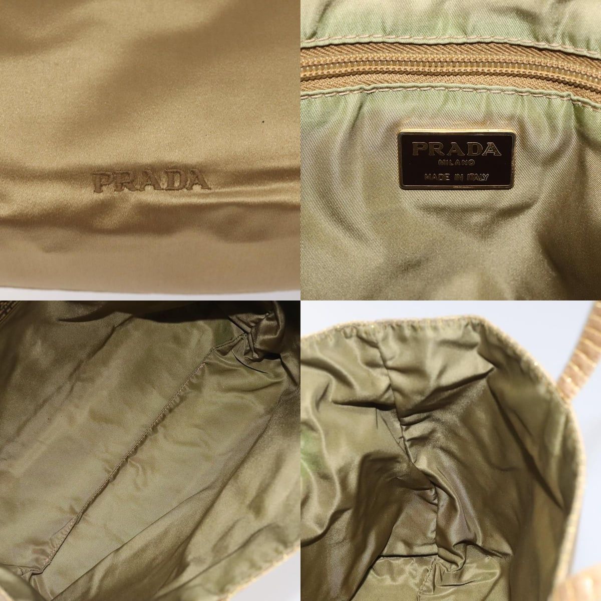 Prada PRADA Hand Bag Satin Beige Gold Size ONE SIZE - 11 Thumbnail