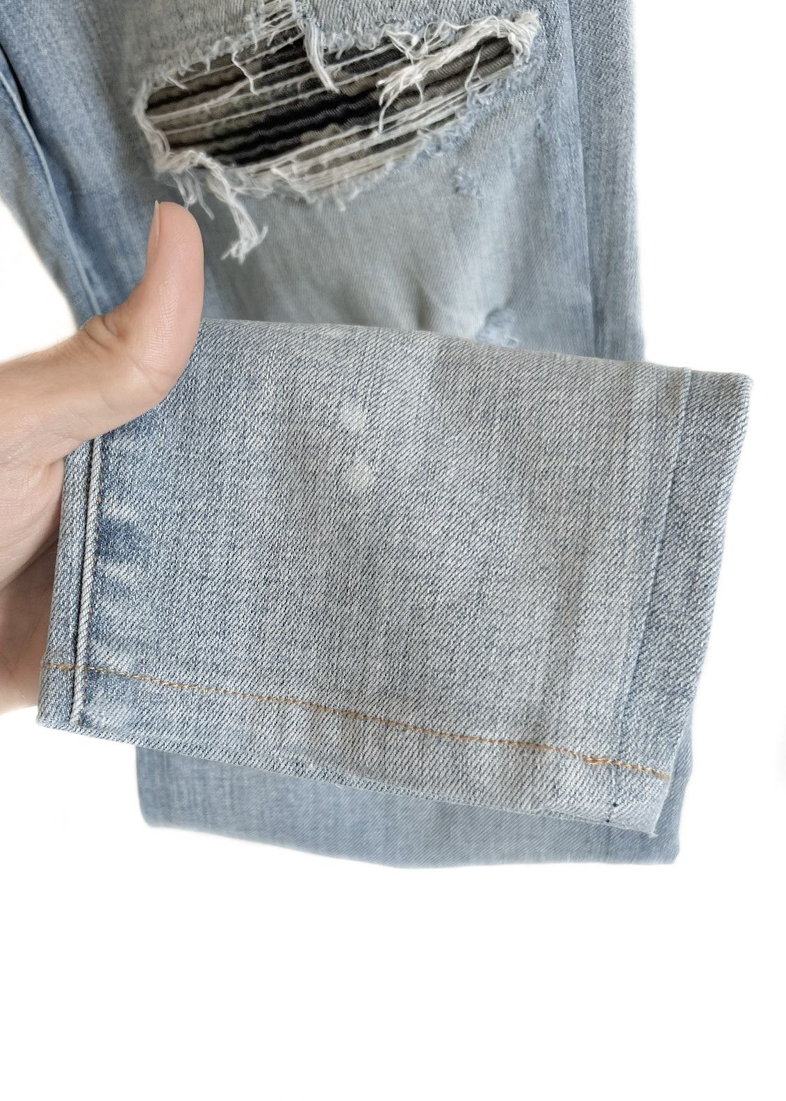 Amiri Washed Blue Green Camo MX1 Jeans