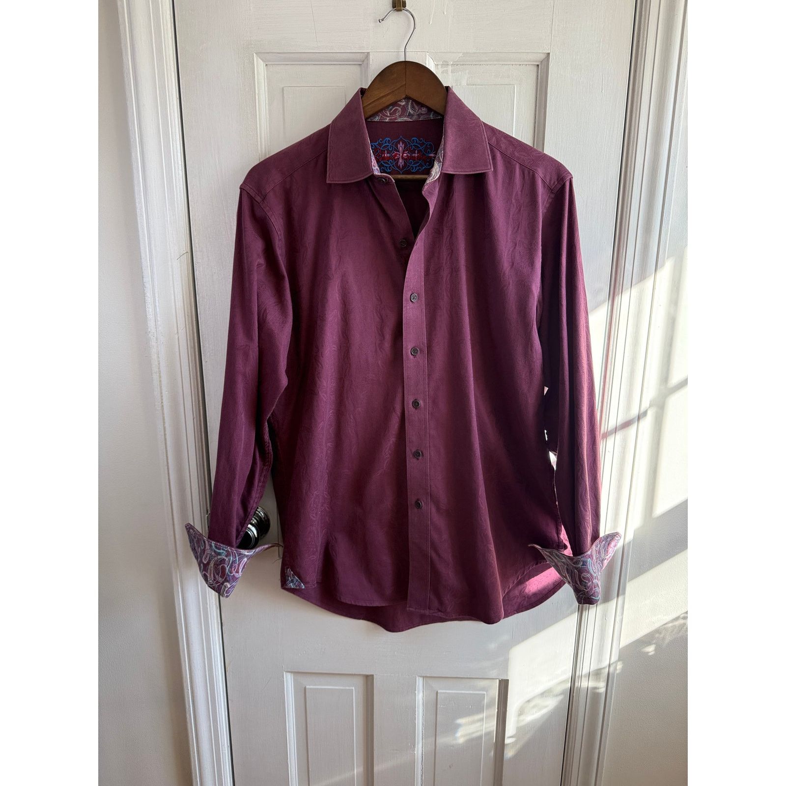 Robert Graham Robert Graham Button Down Shirt Flip Cuffs Paisley Trim Med Size US M / EU 48-50 / 2 - 1 Thumbnail